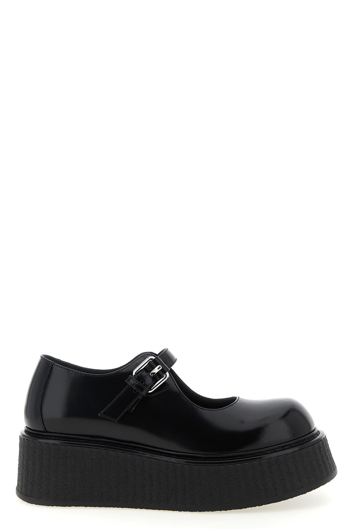 Moschino Black Platform Ballet Flats In Black