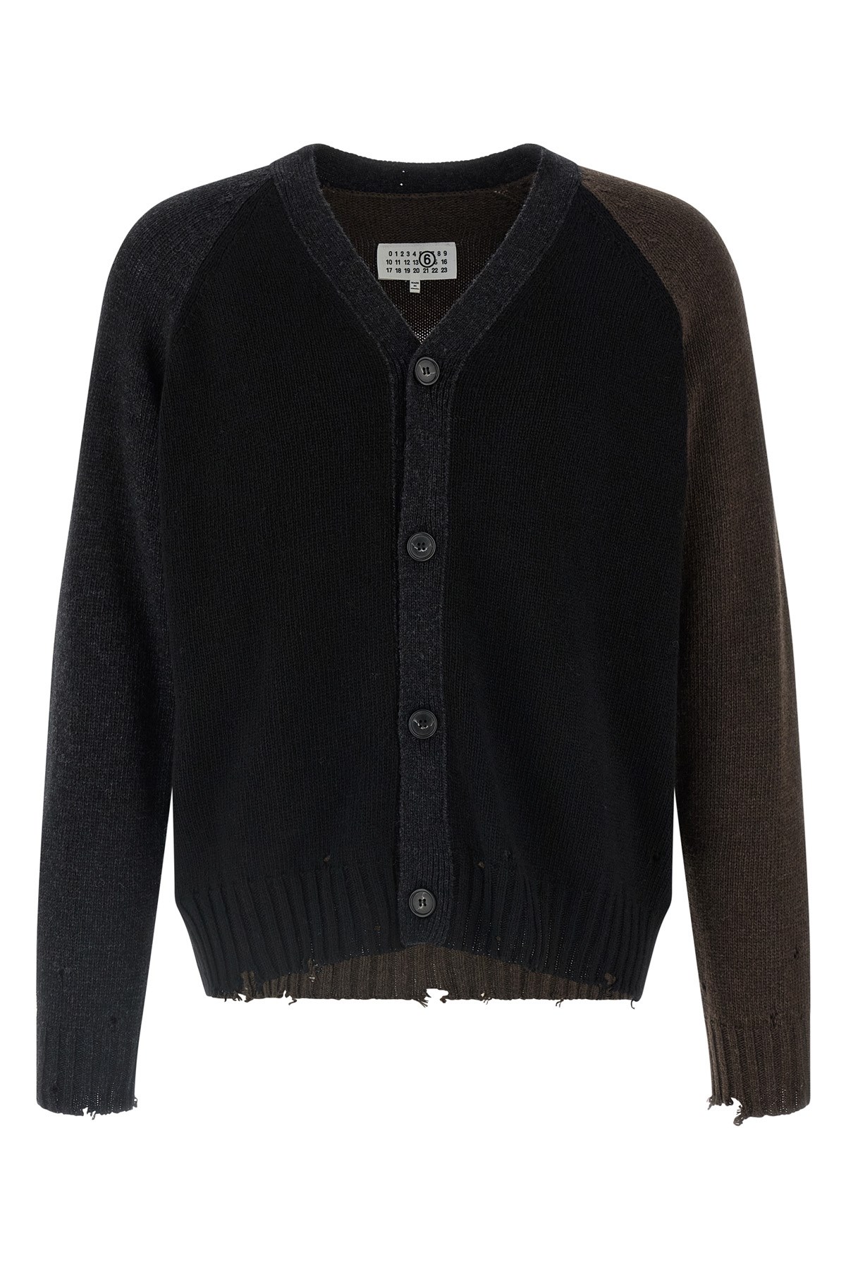 MM6 MAISON MARGIELA Two-Tone Suede Patch Cardigan