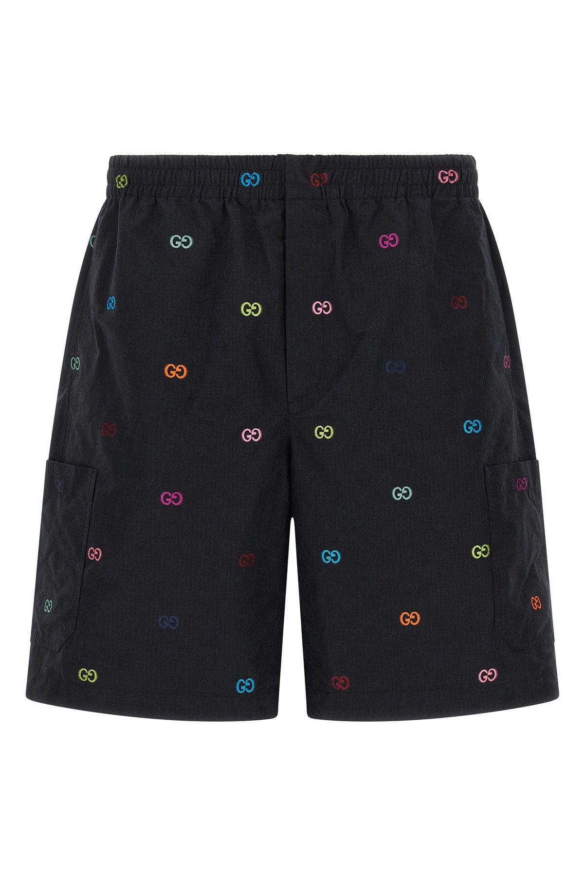 Gucci Multicolor Fil Coupé Bermuda Shorts In Black