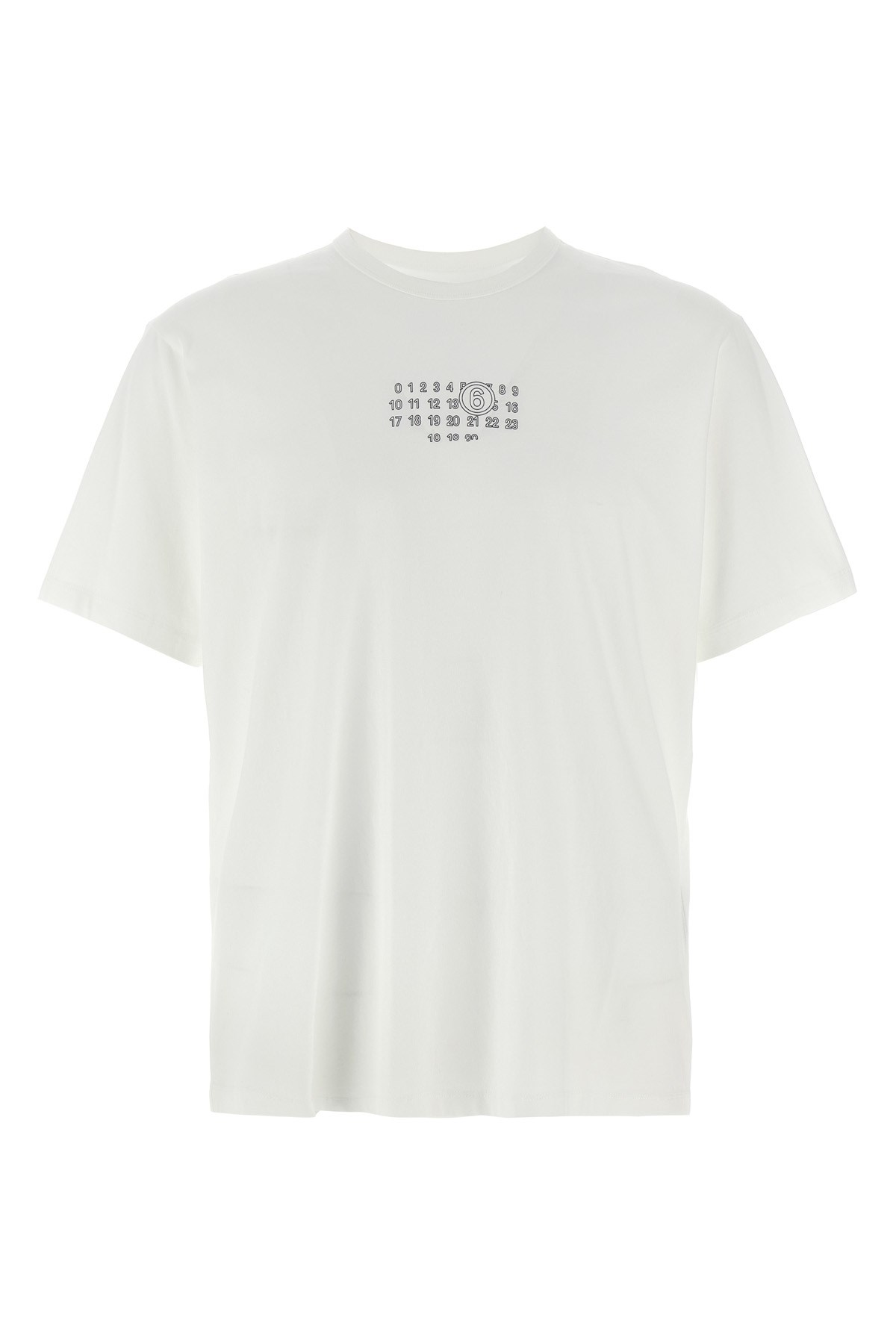Mm6 Maison Margiela Cotton T-shirt With Number Graphics In White
