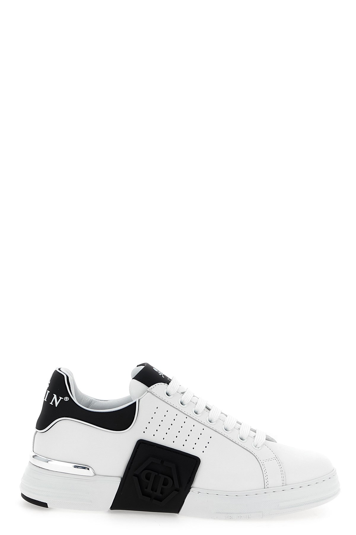 Philipp Plein Nappa Leather Sneakers Low Top Hexagon In Multi