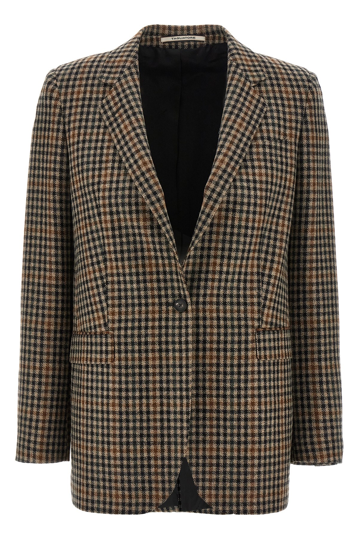 Tagliatore Notched Lapels Checked Blazer In Multi