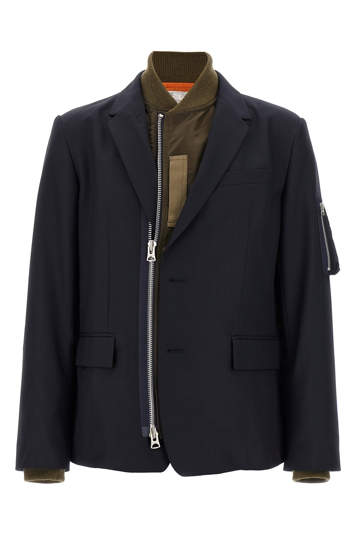 Sacai Bomber Insert Blazer In Blue
