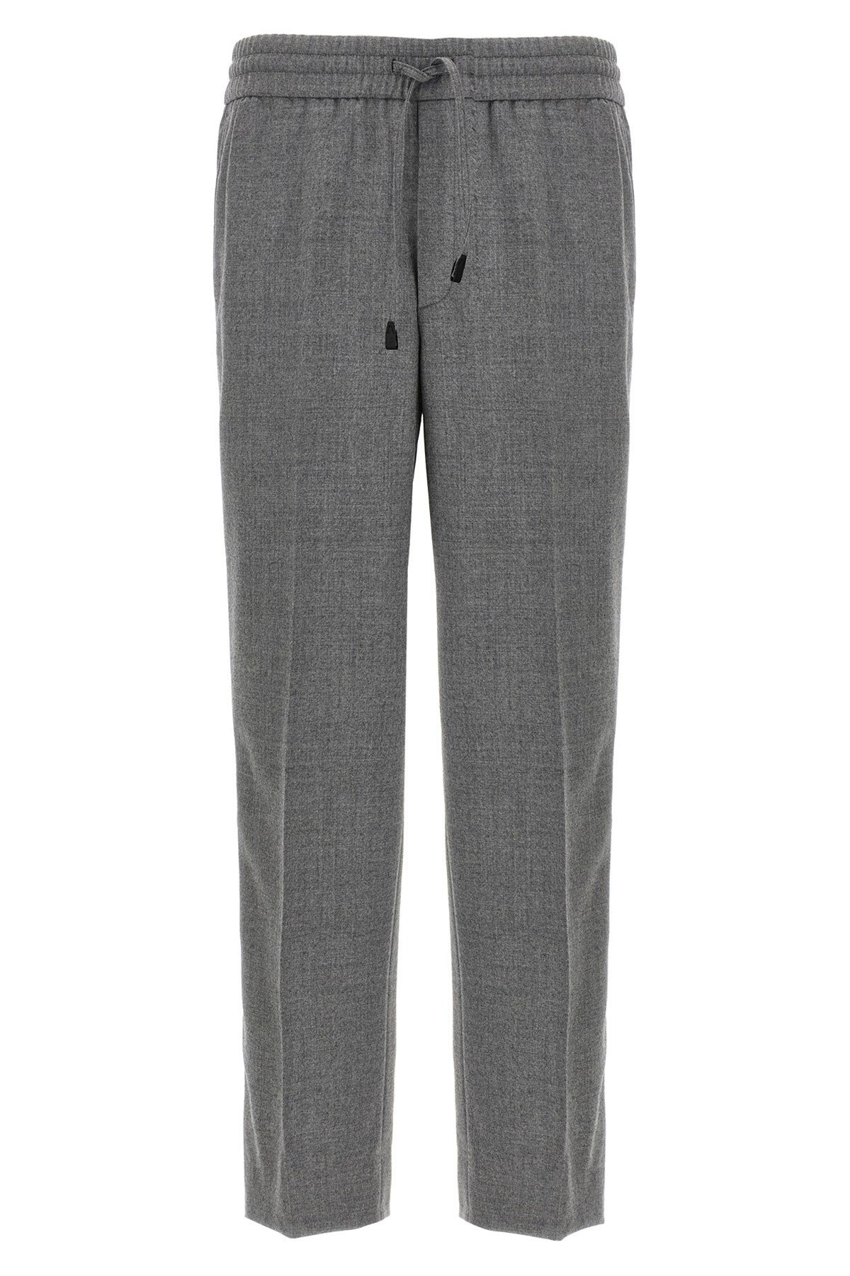 Brioni Elastic Waistband Trousers With Side And Back Pockets In Gray