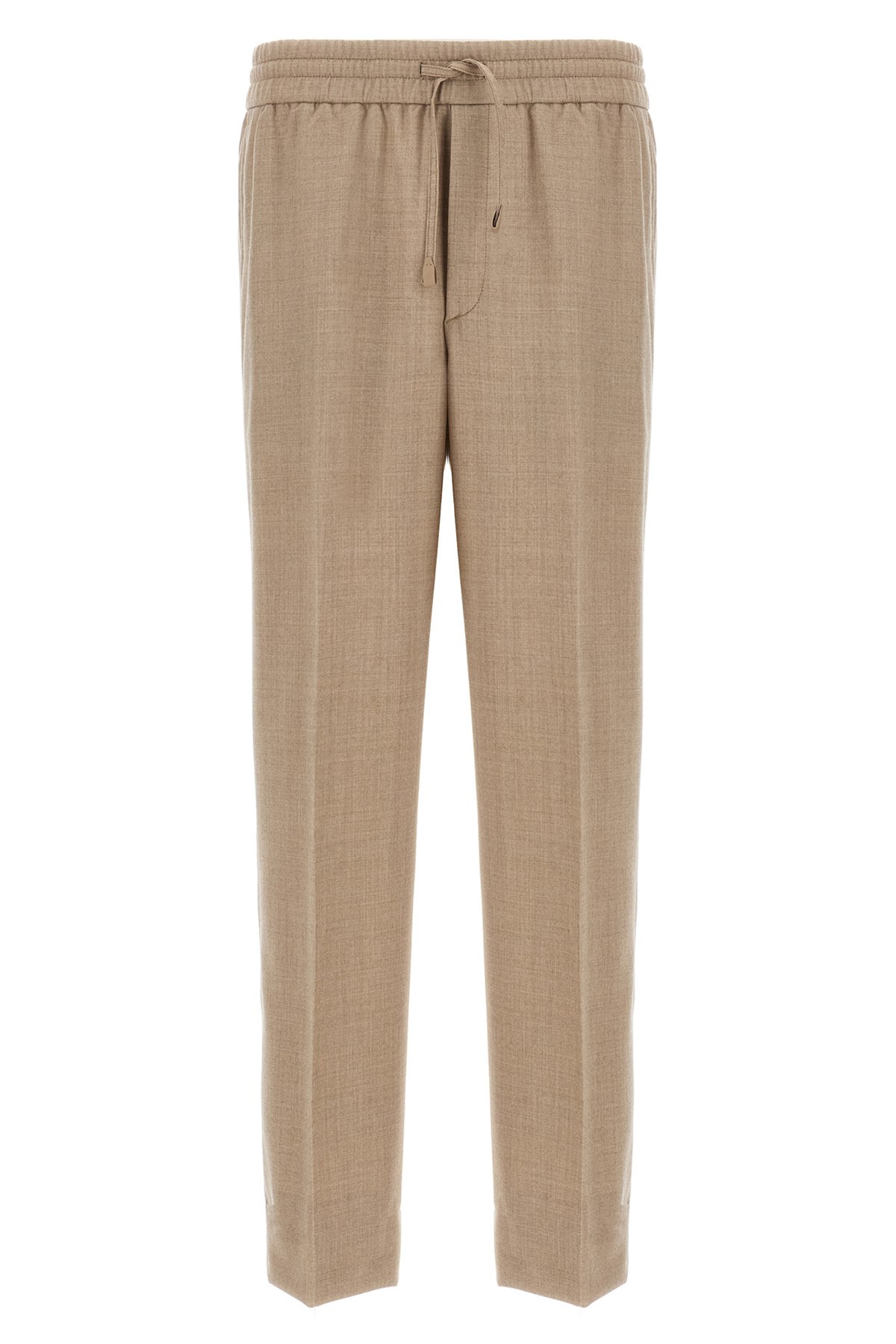 Brioni Drawstring-waistband Wool Trousers In Sand