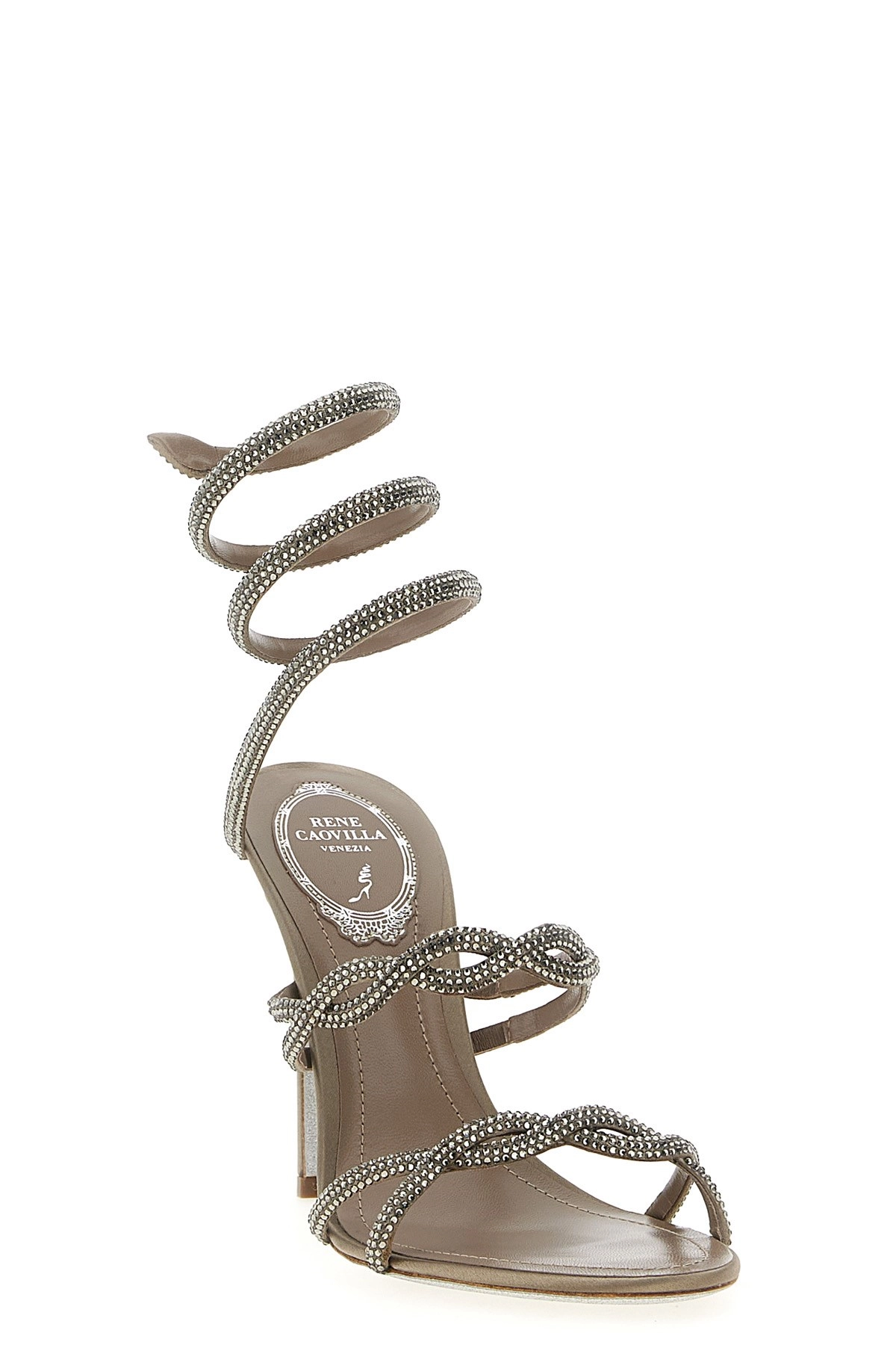 サンダル・ミュール Rene Caovilla 'Braid Cleo' sandals Jeweled CHANDELIER BLACK SANDAL WITH PEARLS 105 | Rene Caovilla®