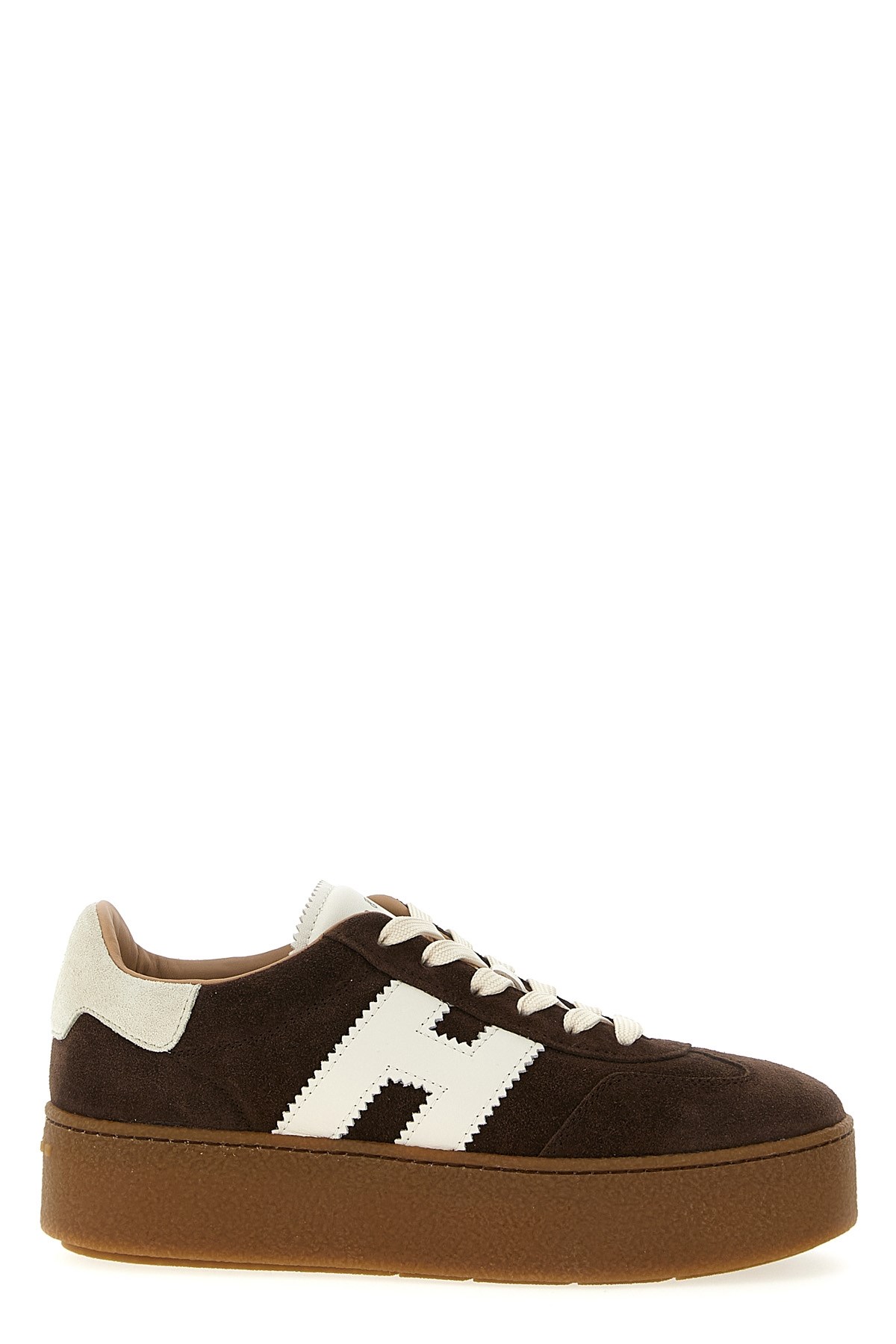 Hogan Suede Platform Sole Sneakers In Brown