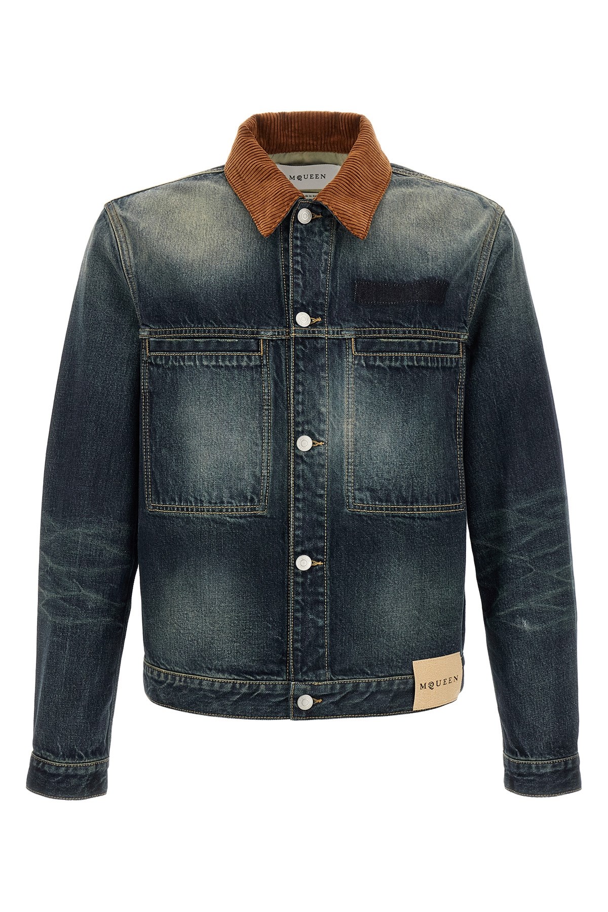 Alexander Mcqueen Trucker Jacket In Blue