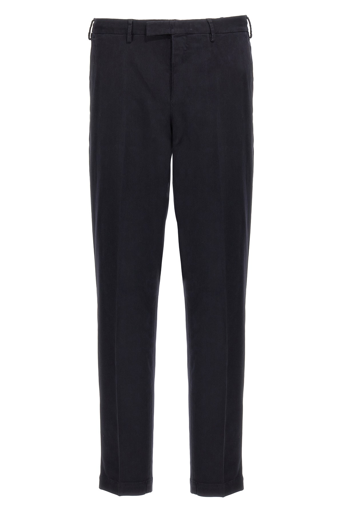 Pt Torino Tailored Black Trousers With Discreet Pockets In Blue