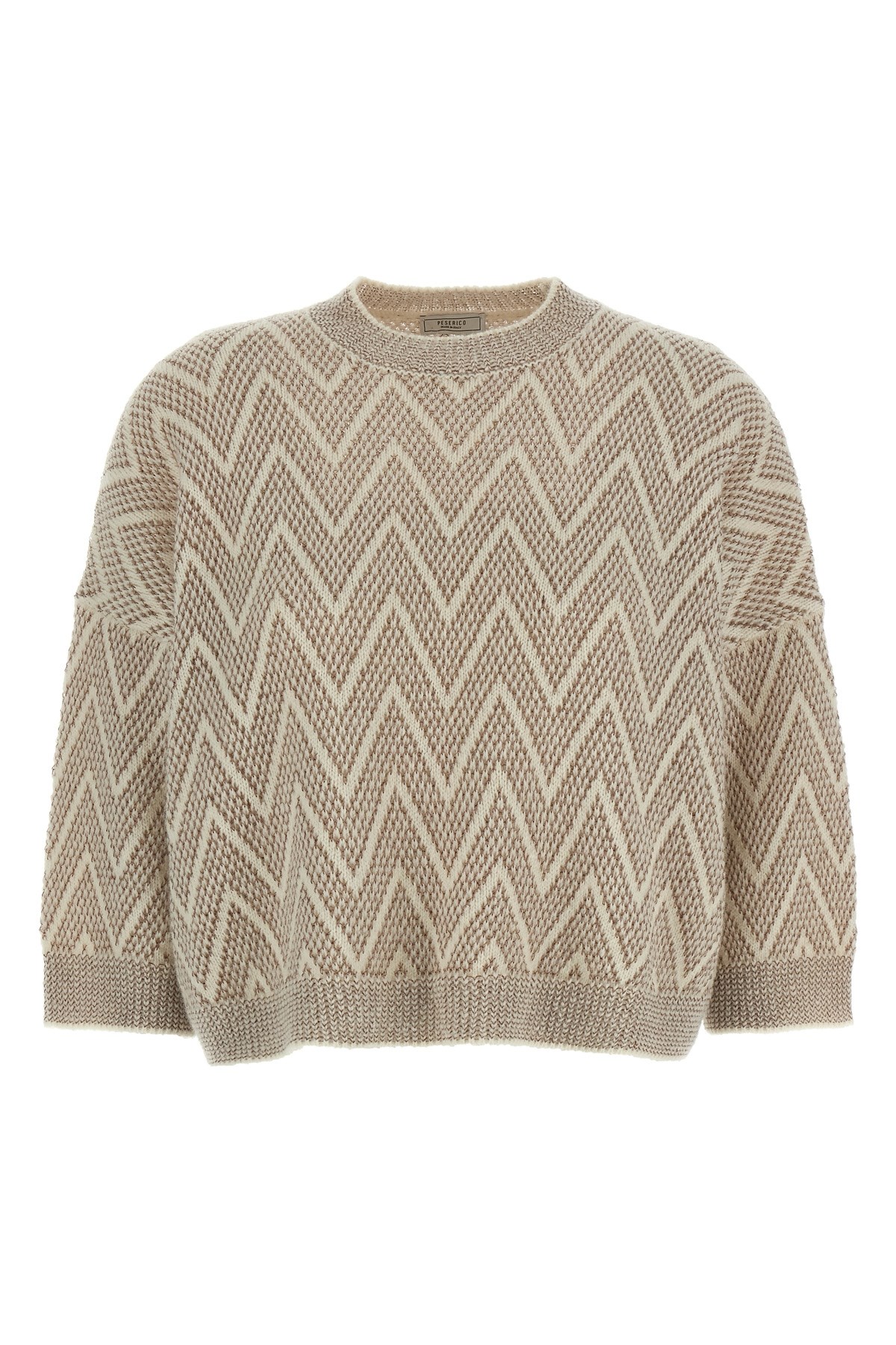 Peserico Zigzag Crop Sweater In Multi