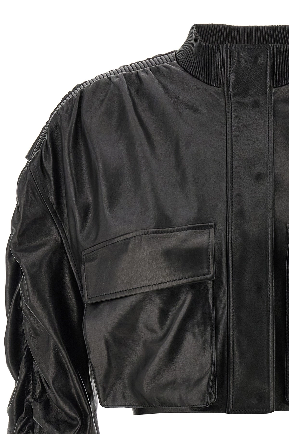 ブルゾン GIOVANNI BEDIN SS25 Cropped bomber jacket (GB25067 BLACK) Giovanni bedin Cropped bomber jacket available on julian