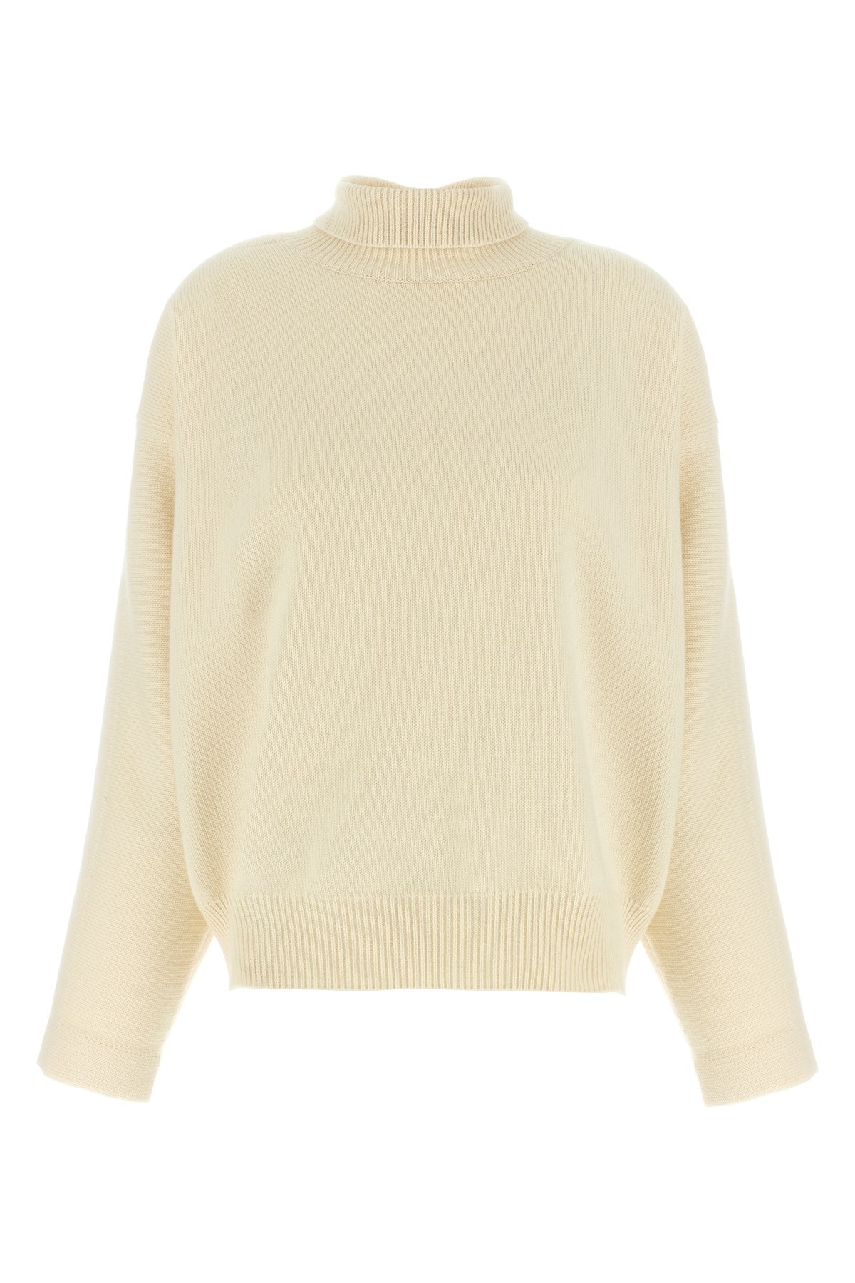 Jil Sander High Neck Knit Sweater In White