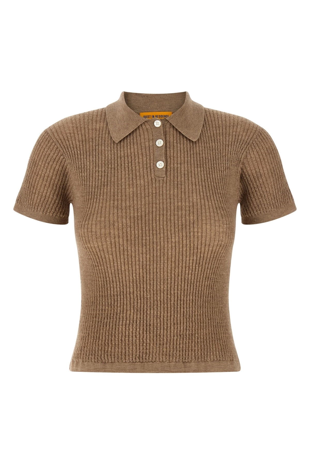Tシャツ・カットソー GUEST IN RESIDENCE 'Shrunken' polo shirt (W10111WF TAUPE) Guest In Residence // Shrunken Polo / Taupe - Seletti
