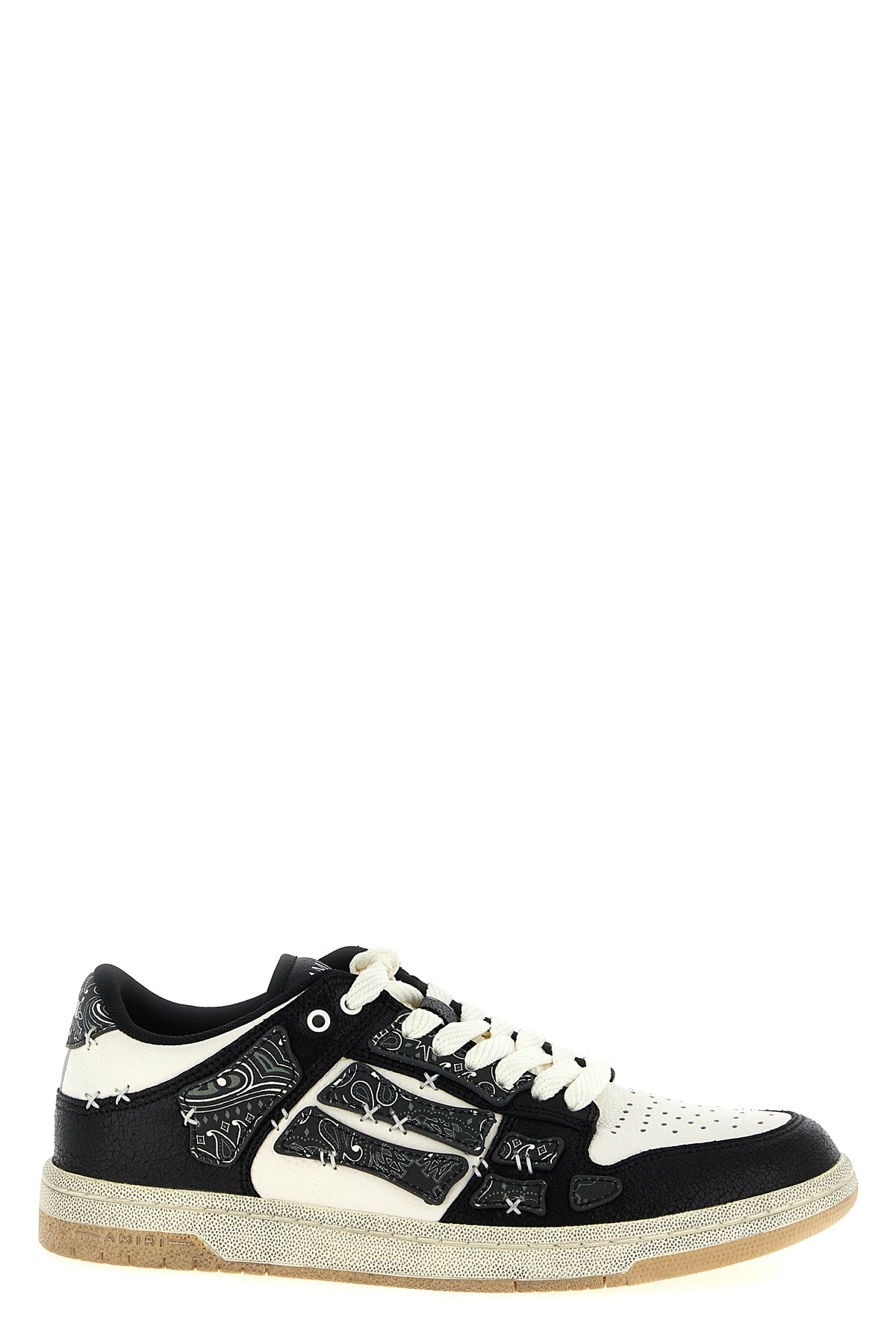 Amiri Bandana Skel Top Low Sneakers Black In Black