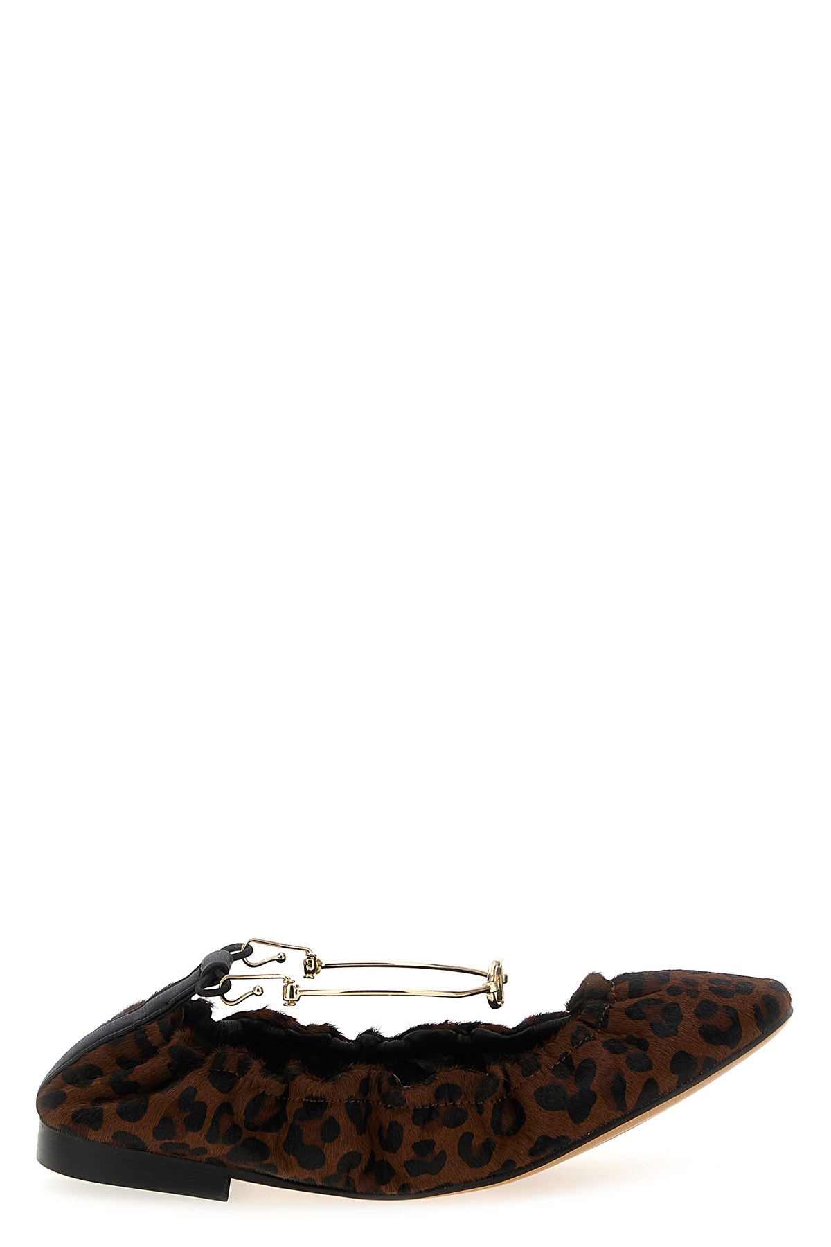 Twinset Twin-set Animal Print Ballet Flats In Brown