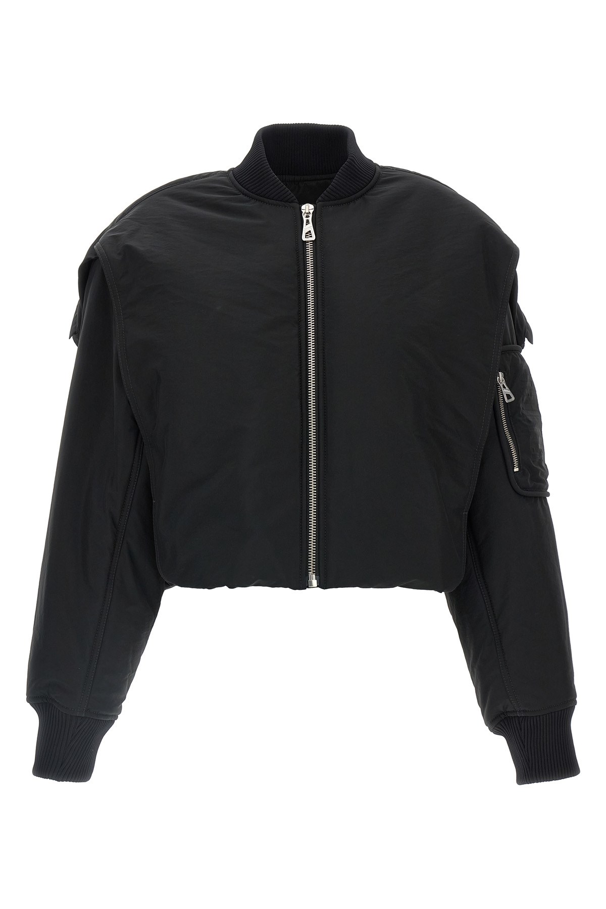 Jean Paul Gaultier Cropped Bomber With Hidden Hood Detail In Black