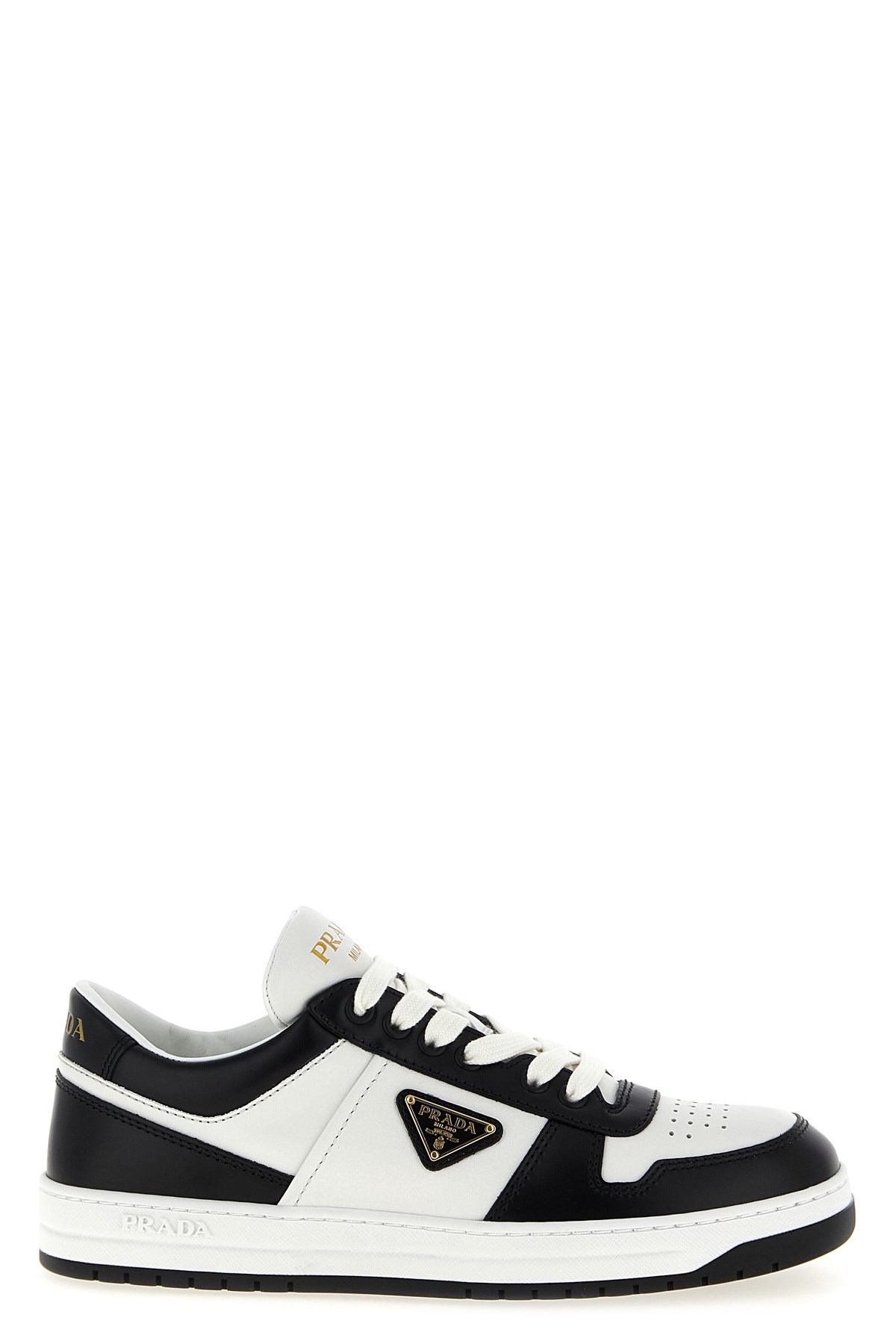 Prada Urban Leather Sneakers Featuring Contrast Panels In Multi