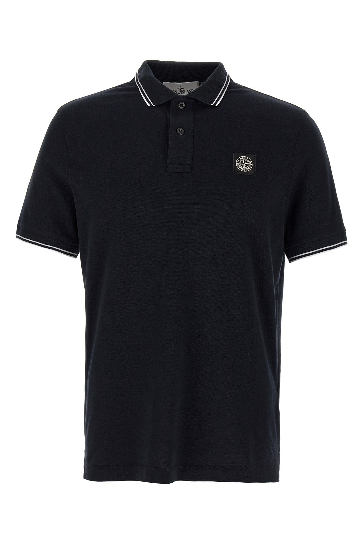 Stone Island Slim Cotton Polo Shirt In Animal Print