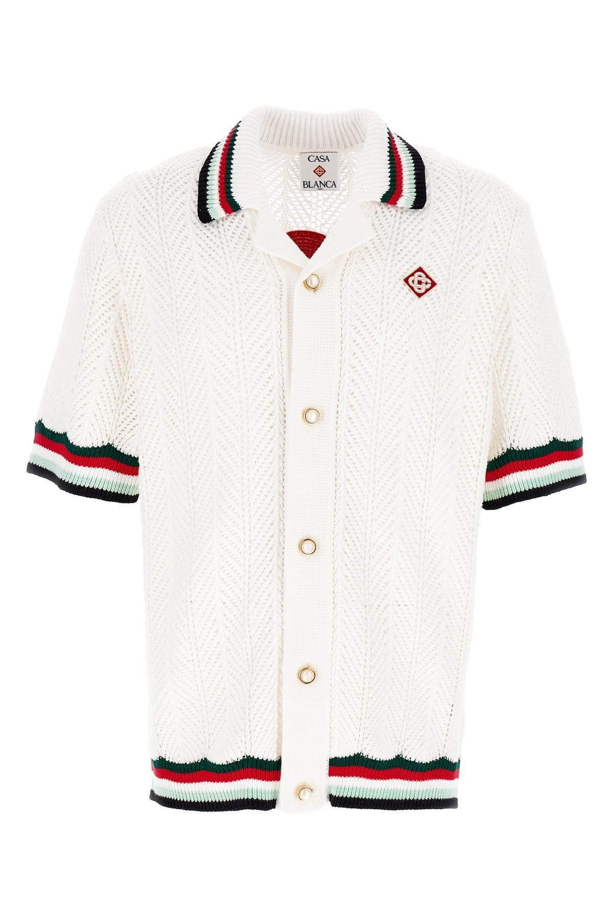 CASABLANCA SPORTY FAUX CROCHET SHIRT カサブランカ シャツ Casablanca Crochet Sporty Shirt – ZAP