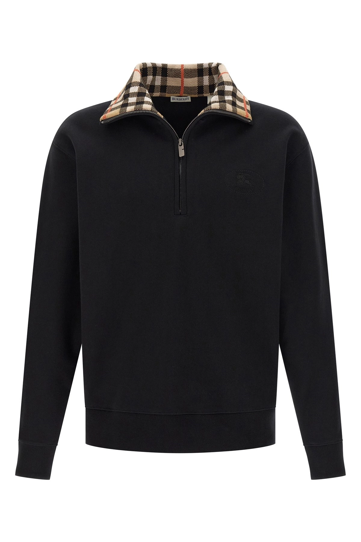 Burberry 'check' neck sweatshirt available on julian-fashion