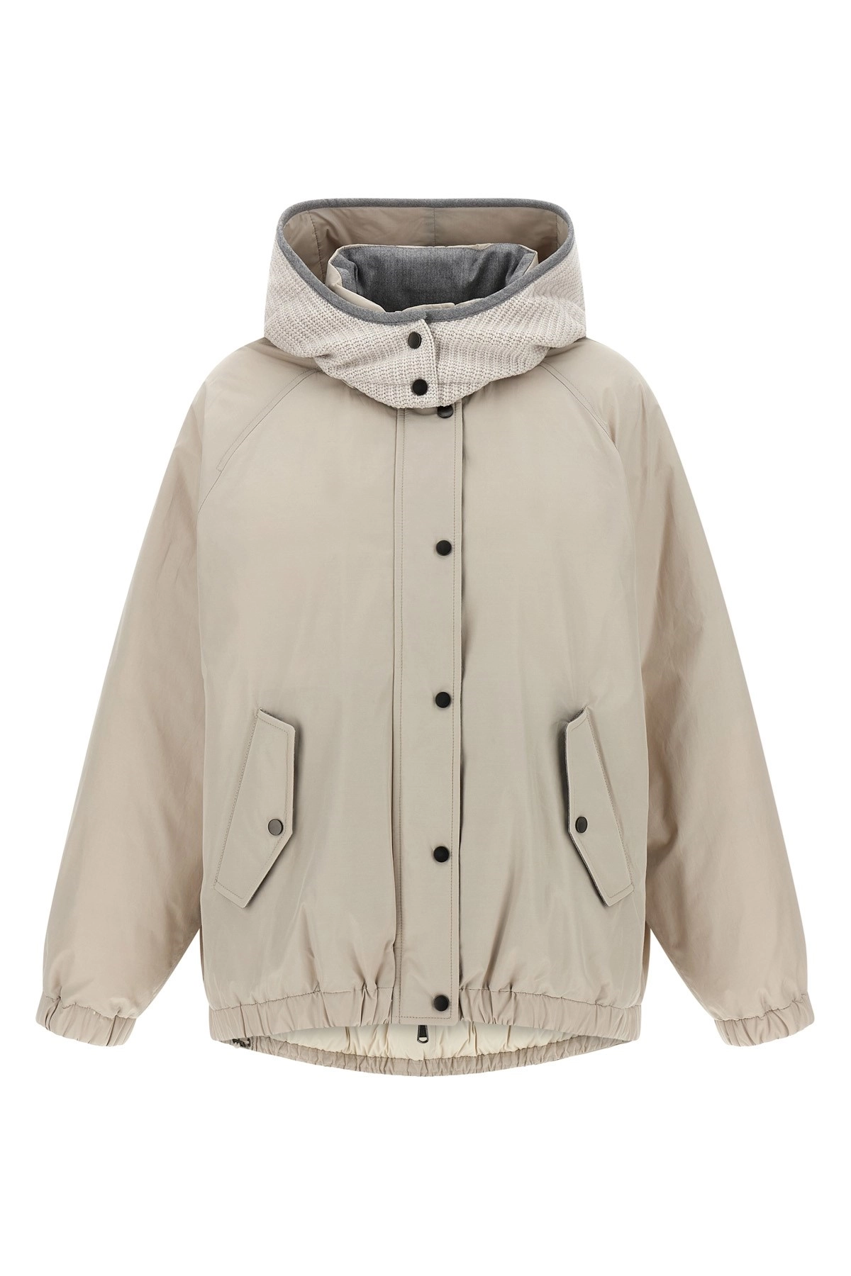 ダウンジャケット・コート BRUNELLO CUCINELLI Hooded down jacket (MG5017852 C7958) Brunello Cucinelli Hooded down jacket in nylon and cotton