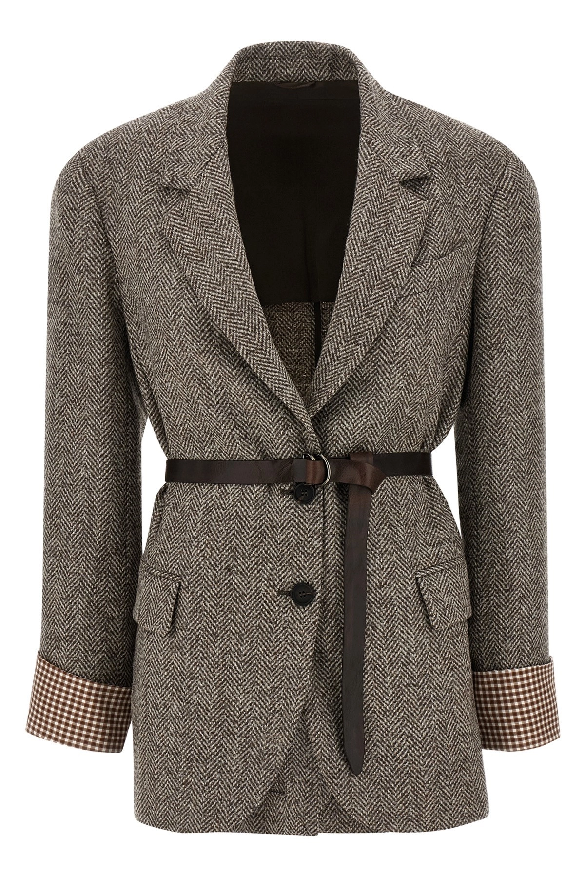 ジャケット BRUNELLO CUCINELLI Blazer tweed Monile (MG5277047P C103) Brunello cucinelli Belt blazer available on julian-fashion