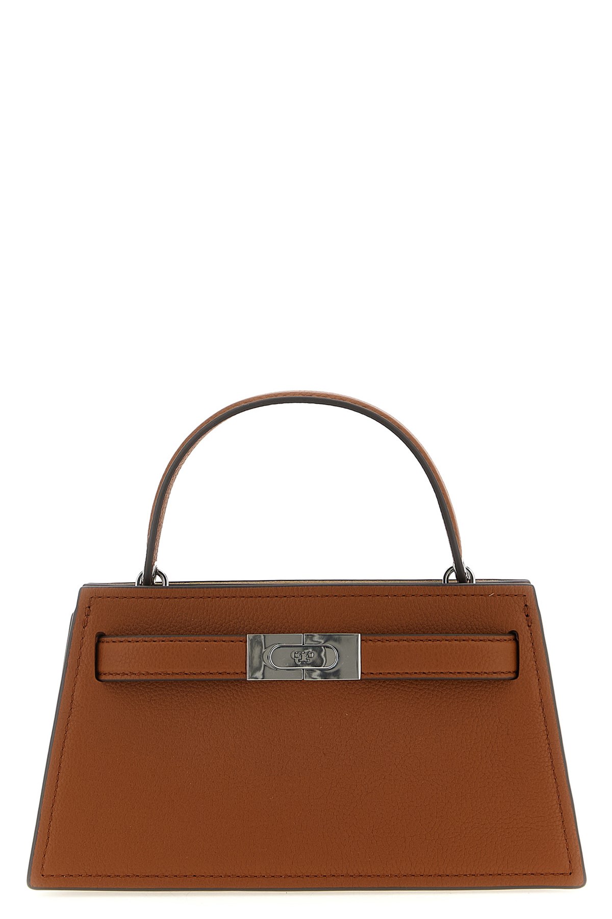 Tory Burch Mini Lee Radziwill Leather Top-handle Handbag In Brown