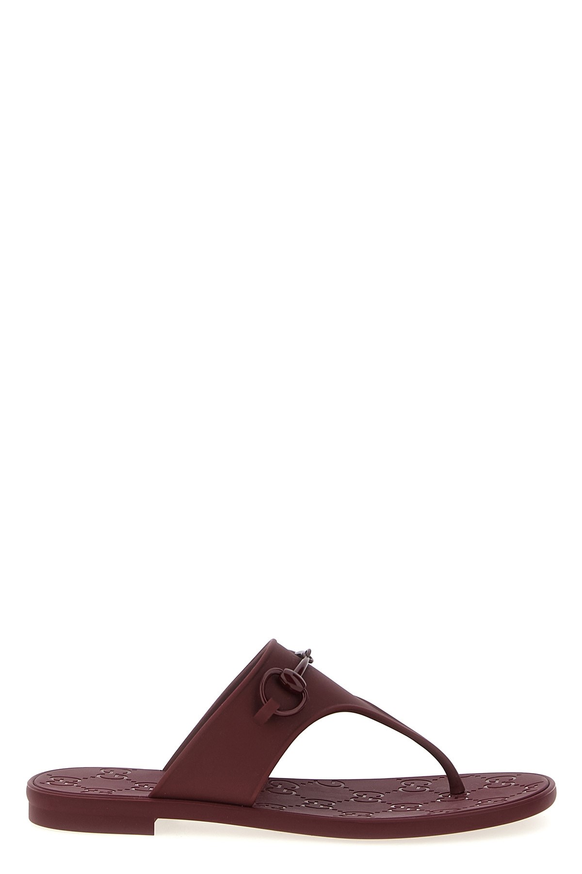 Gucci Maroon Open Toe Sandals In Burgundy