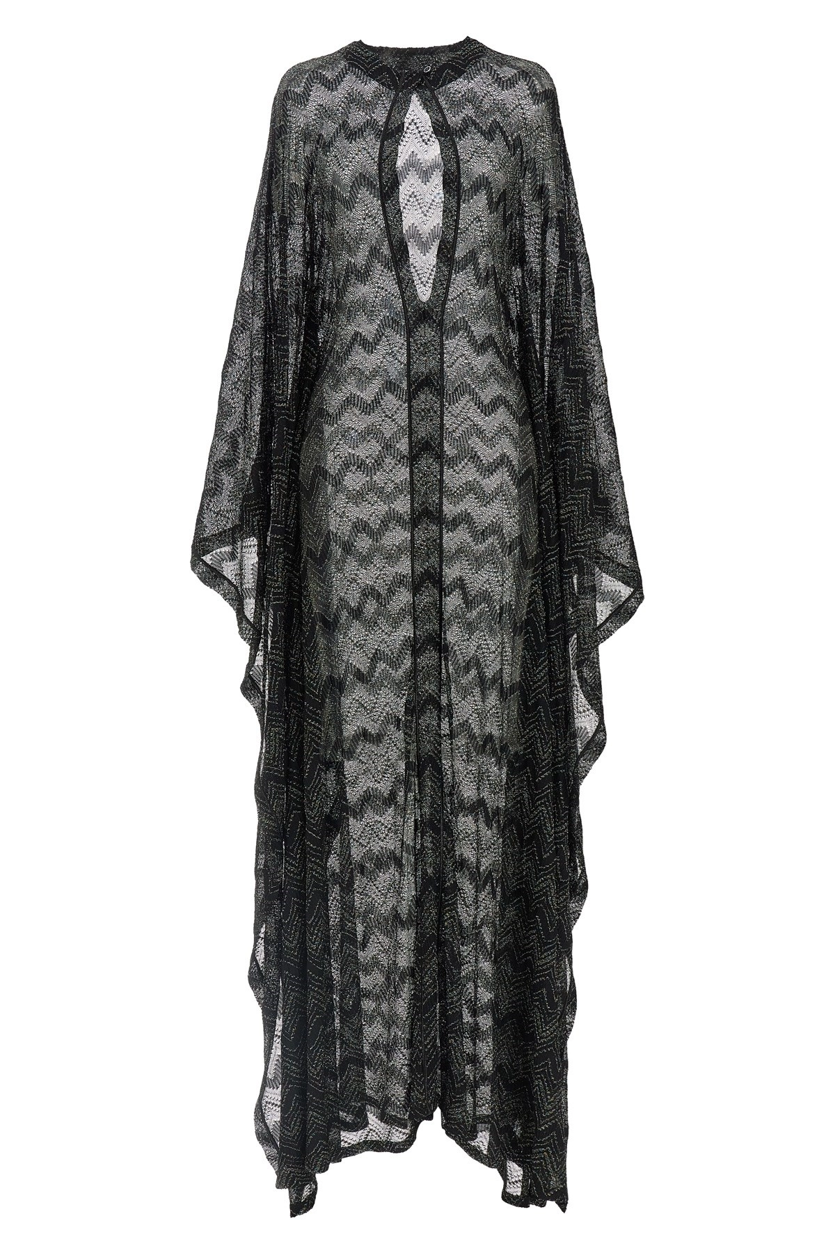 ワンピース MISSONI SS25 Zigzag knit dress (MS25SQ0ABR00ZX S91N1) Long one-shoulder dress with 3D zig zag lamé Multicoloured