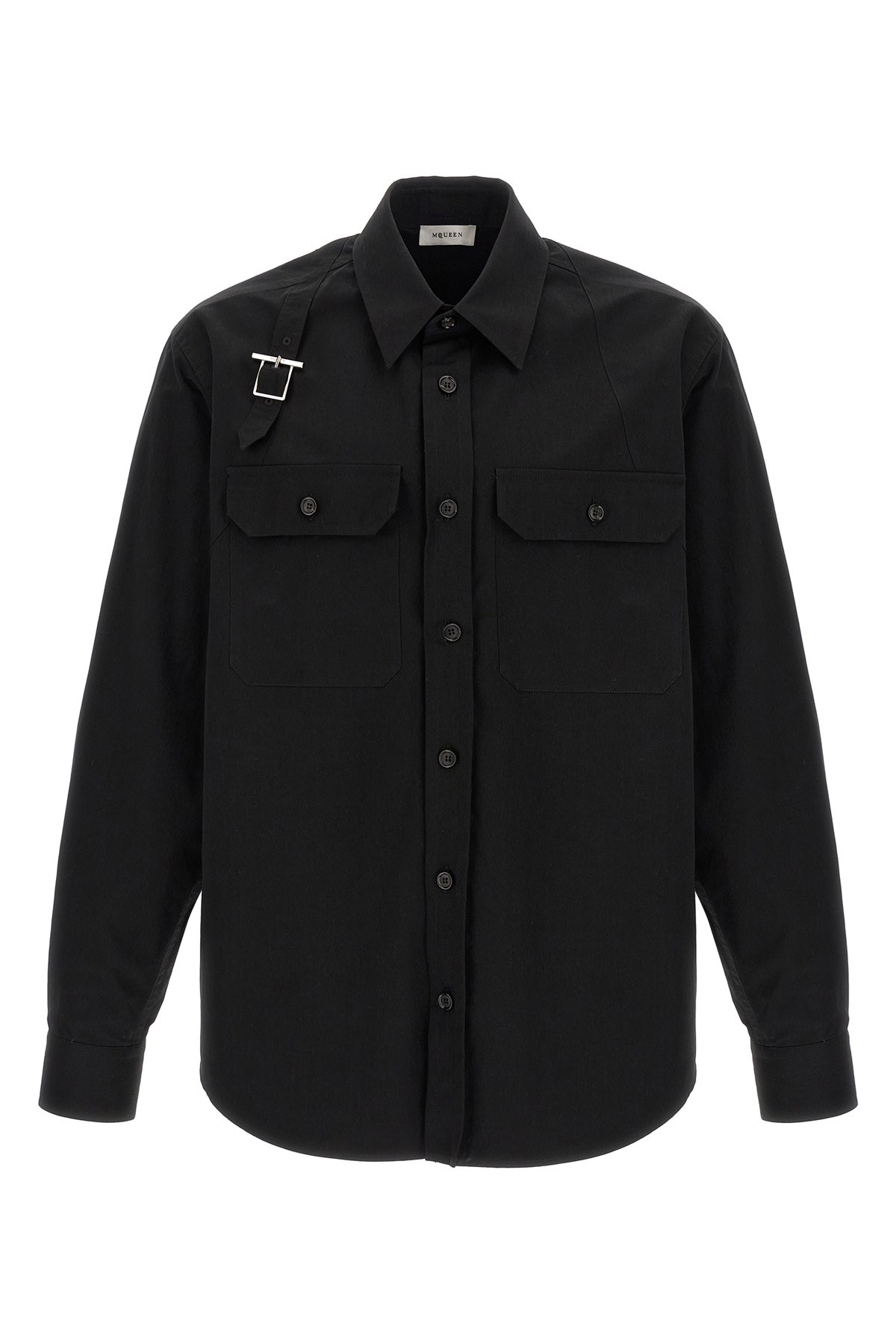 Alexander Mcqueen Mcqueen T-bar Harness Utility Button-up Shirt In Black