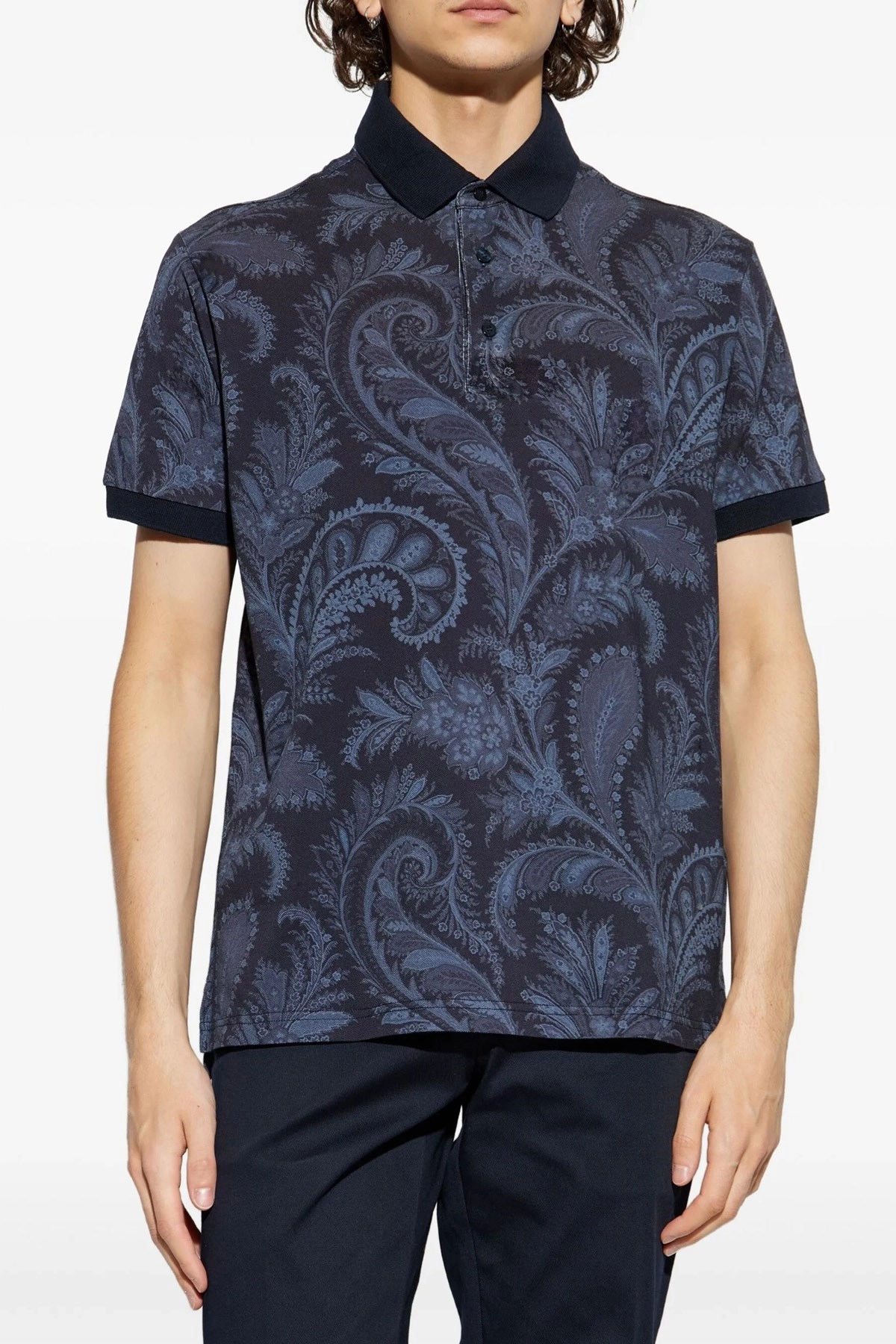 Tシャツ・カットソー ETRO FW25 Polo Paisley flowers (MRMD0004AK930 X0883) Etro Polo paisley flowers available on julian-fashion.com
