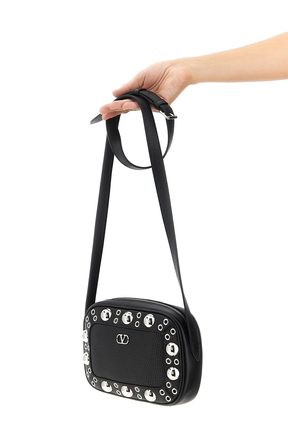 ショルダーバッグ VALENTINO GARAVANI LEATHER NELLCOTE CROSSBODY BAG Valentino Garavani Nellcote Studded Suede Camera Crossbody