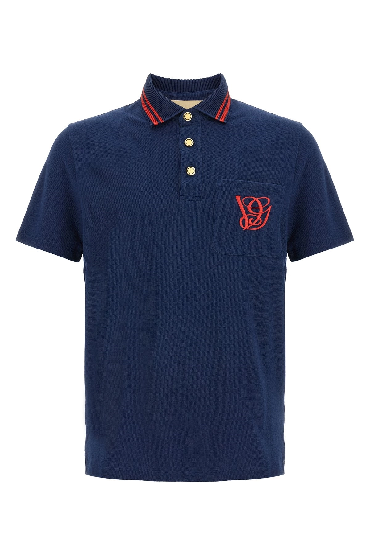 Tシャツ・カットソー VALENTINO POLO SHIRT WITH VG EMBROIDERY (7V3MH04AB18 D51) Valentino garavani Polo valentino garavani embroidery 'vg