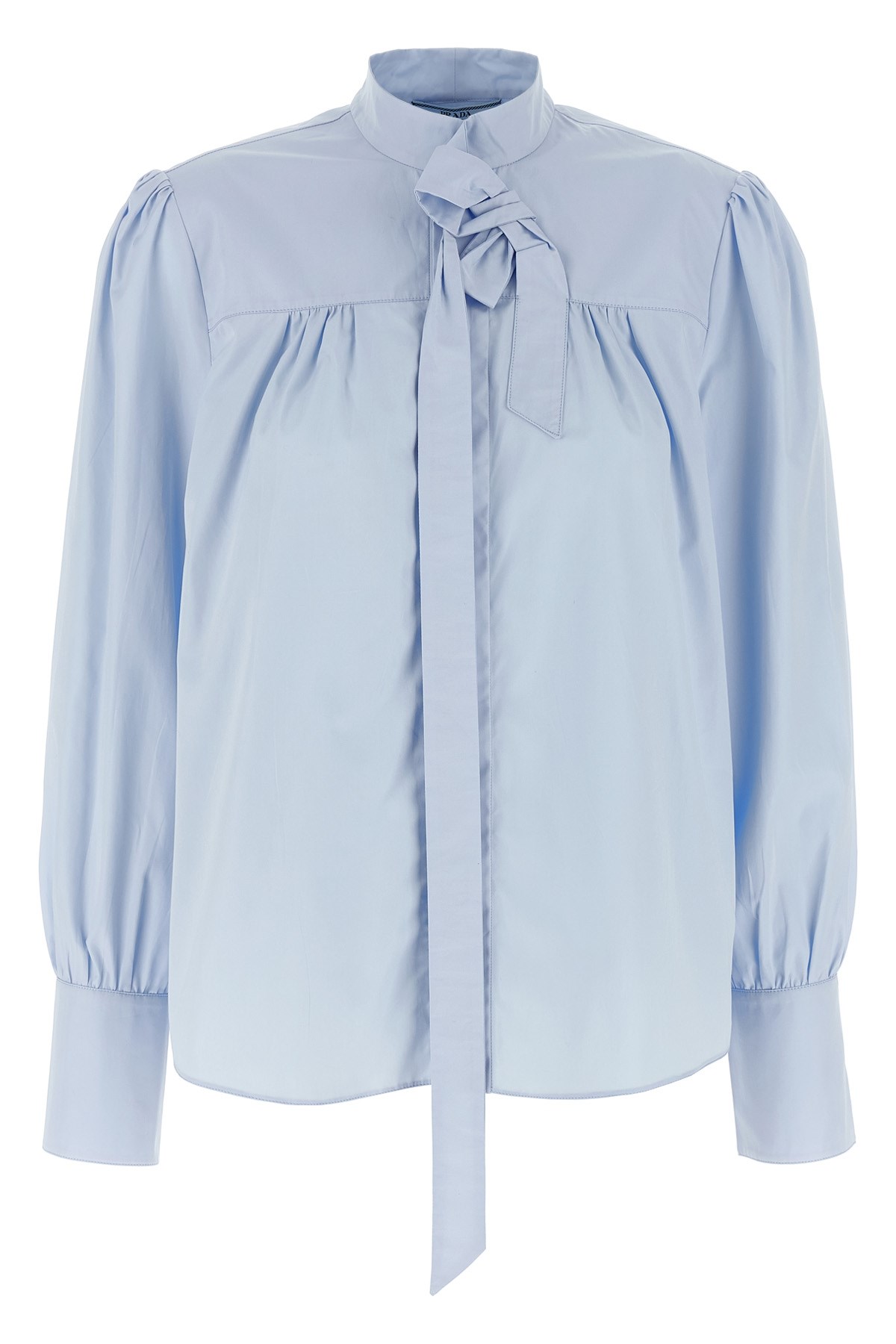 Prada Lavallière Collar Shirt In Blue