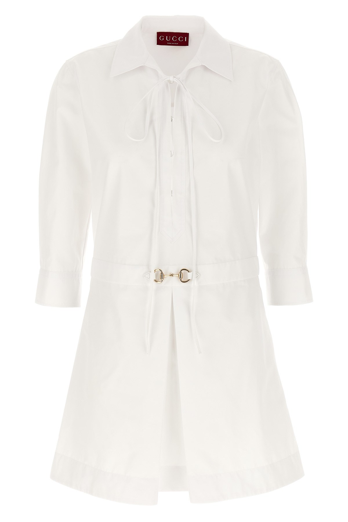Gucci Abito Chemisier In Popeline Bianco Donna In White