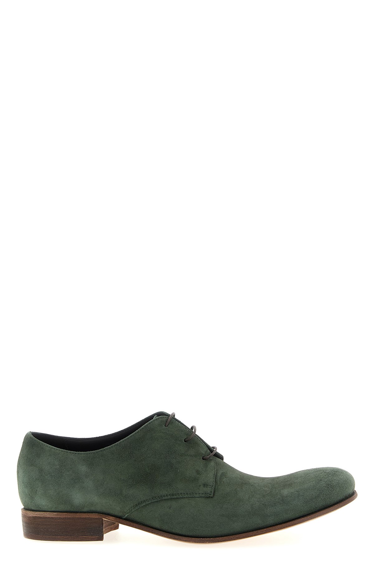 Julian Suede Lace-up Shoes With Rounded Toe In Gray
