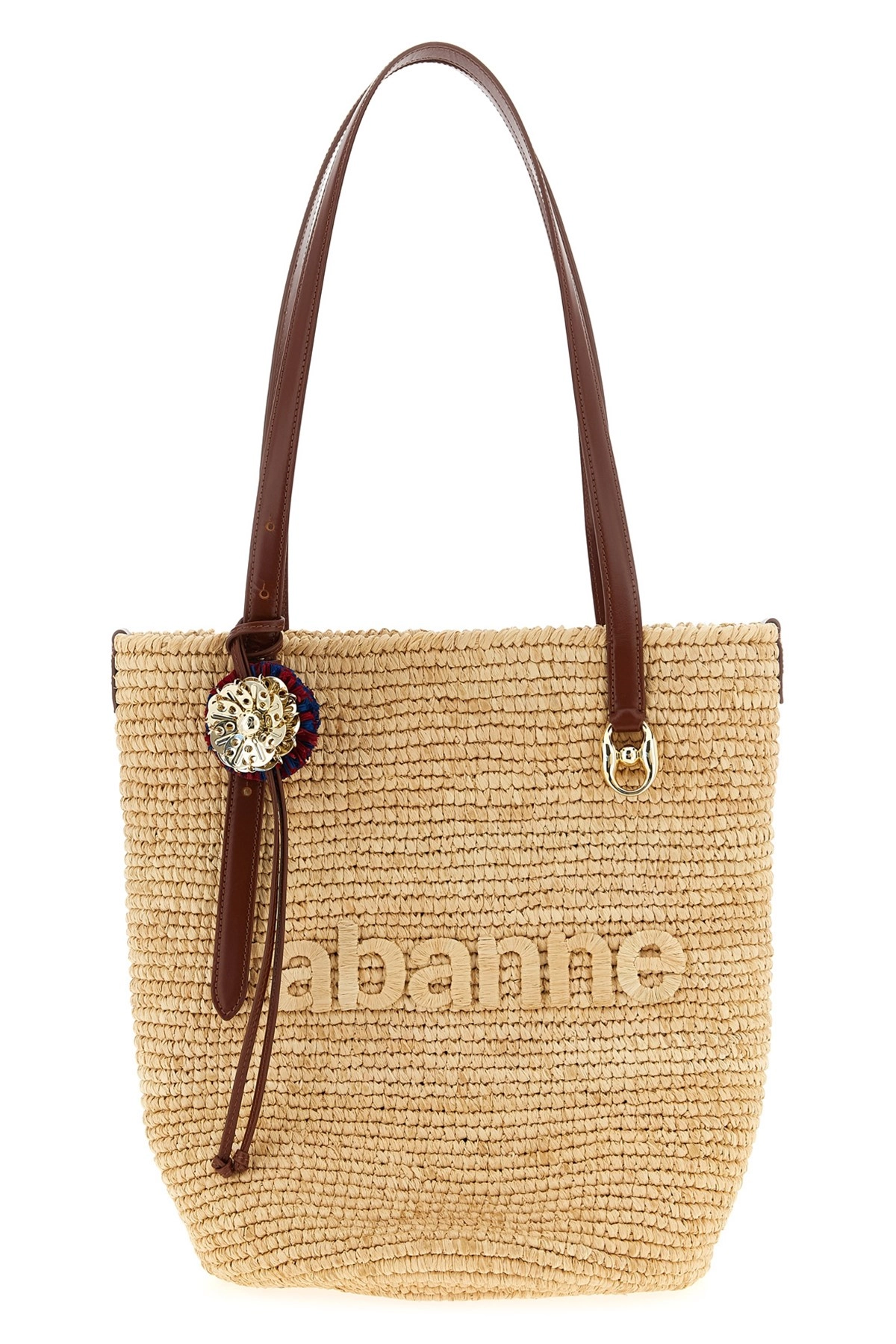 トートバッグ Rabanne 'Natural Raffia Tote Bag' shopping bag Rabanne 'natural raffia tote bag' shopping bag available on