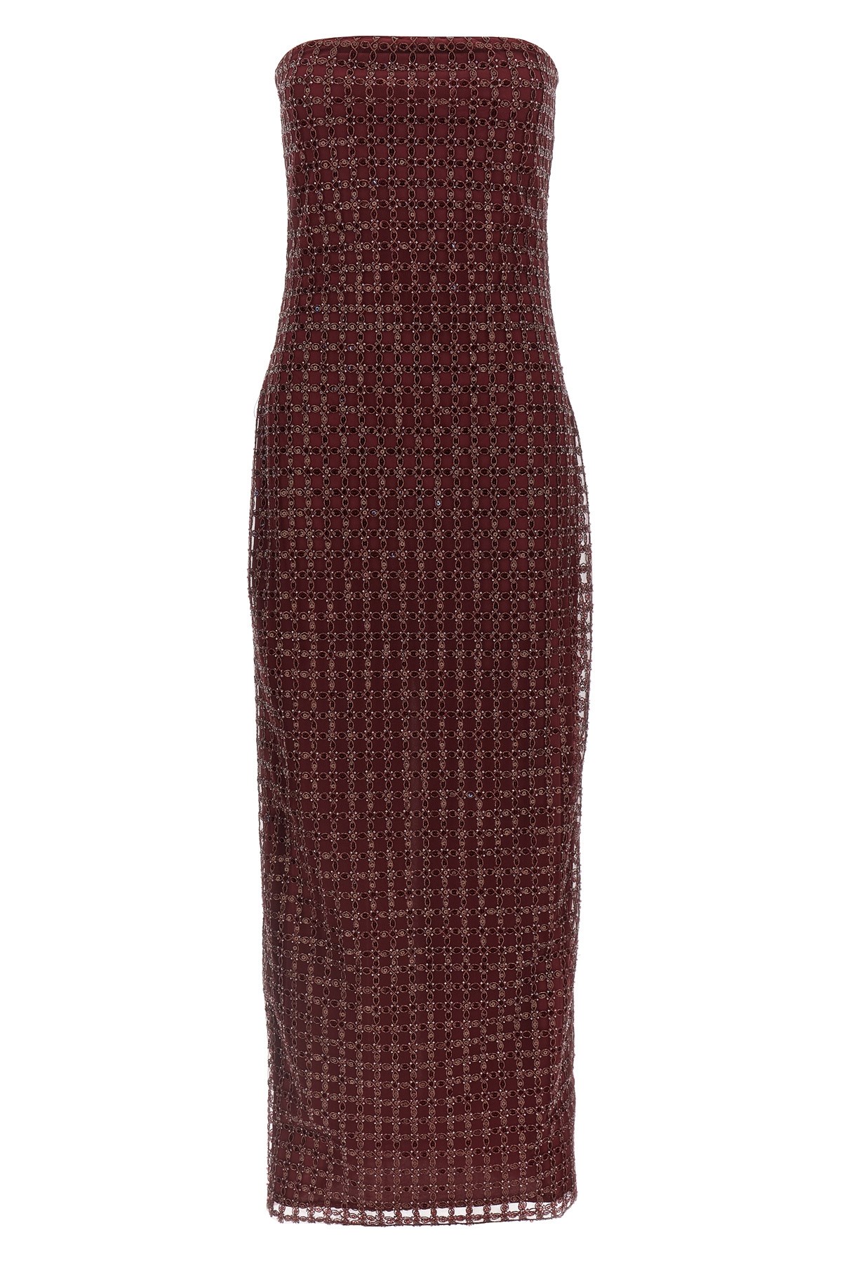 Rotate Birger Christensen 'beaded Maxi Tube' Dress In Burgundy