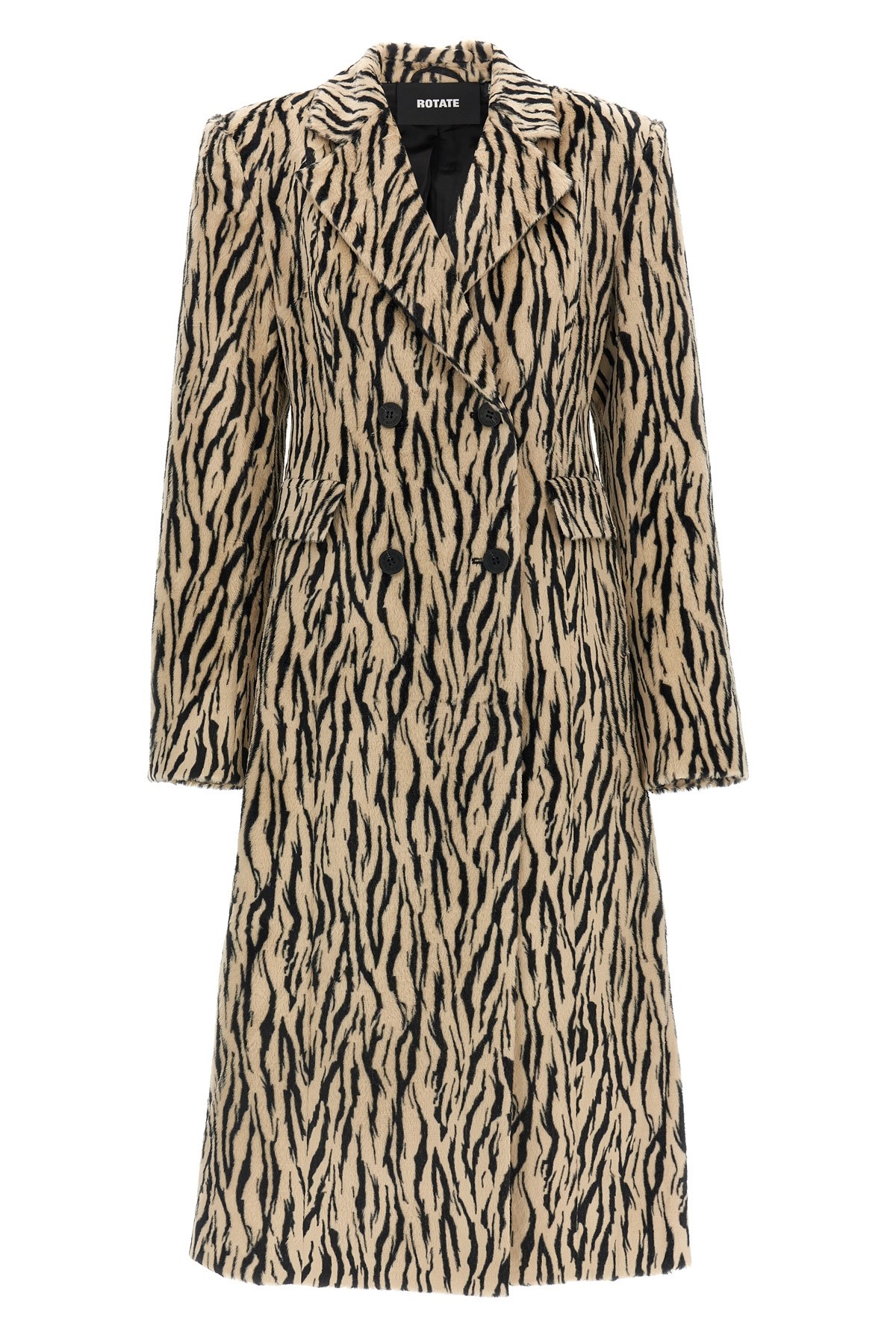 Rotate Birger Christensen 'printed Faux Fur' Coat In Multi