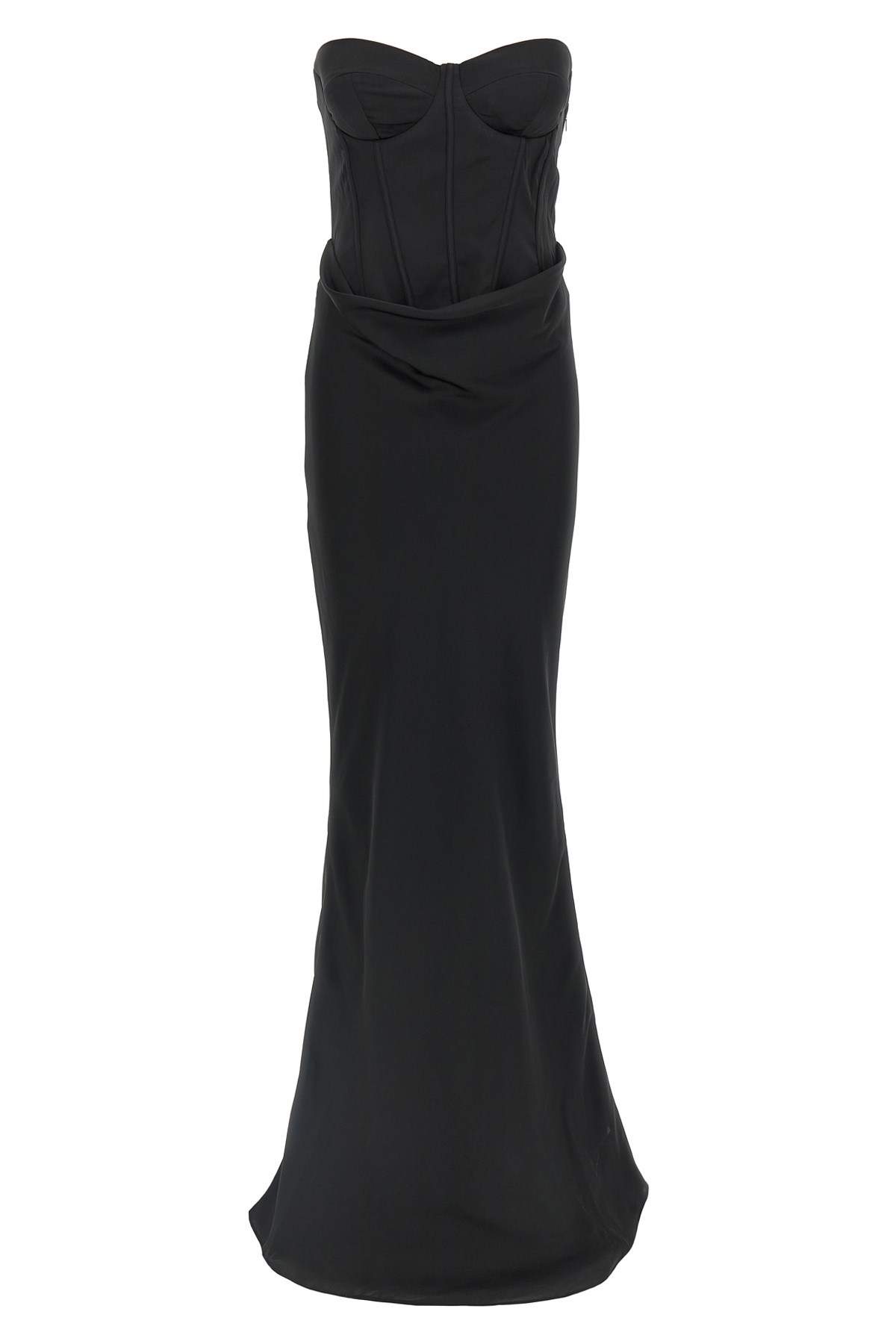Rotate Birger Christensen 'satin Corset Maxi' Dress In Black