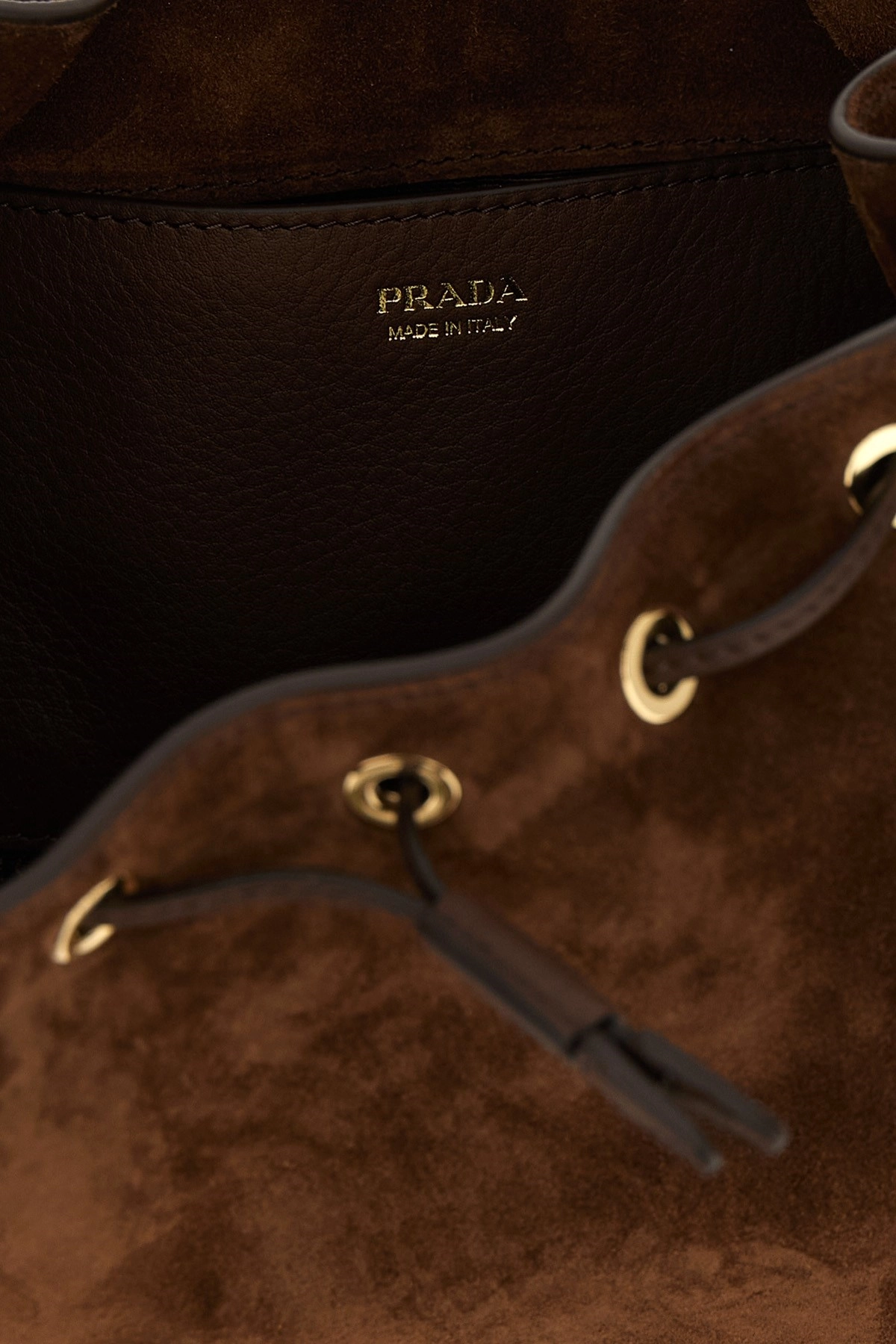 ショルダーバッグ・ポシェット Prada Prada Darling Mini Bucket Bag In Suede Cinnamon Suede Mini Bucket Bag | PRADA