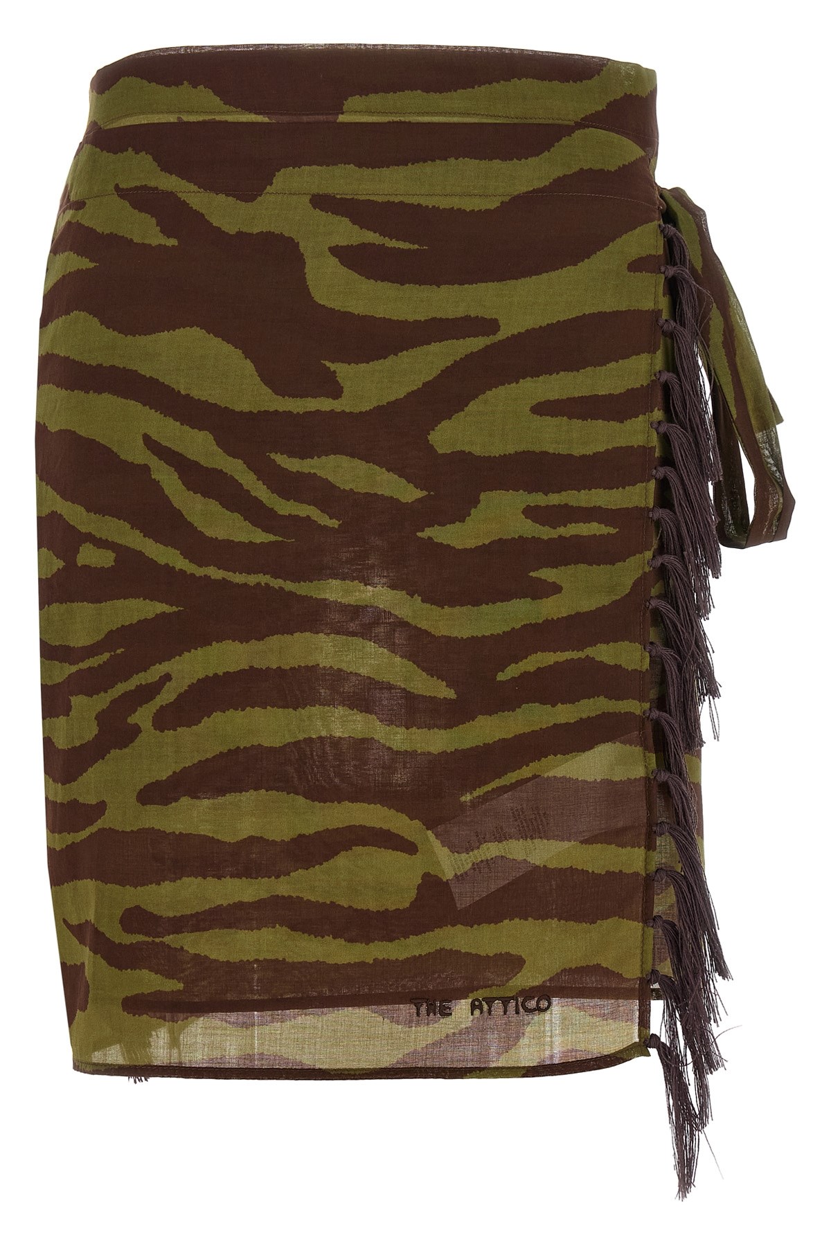 Attico Zebra Print Fringed Sarong Beach Cover-up In Multi