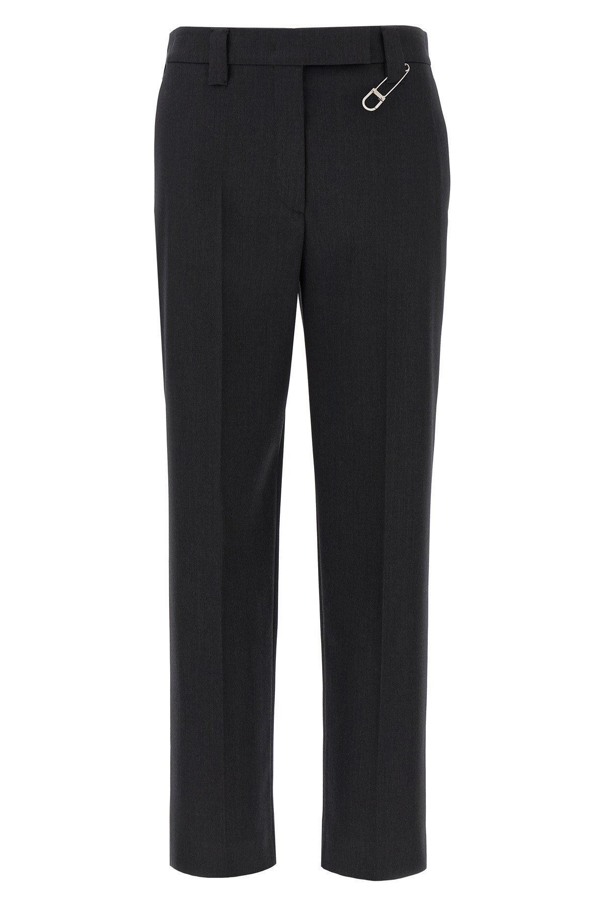 Prada Brooch Pants In Gray