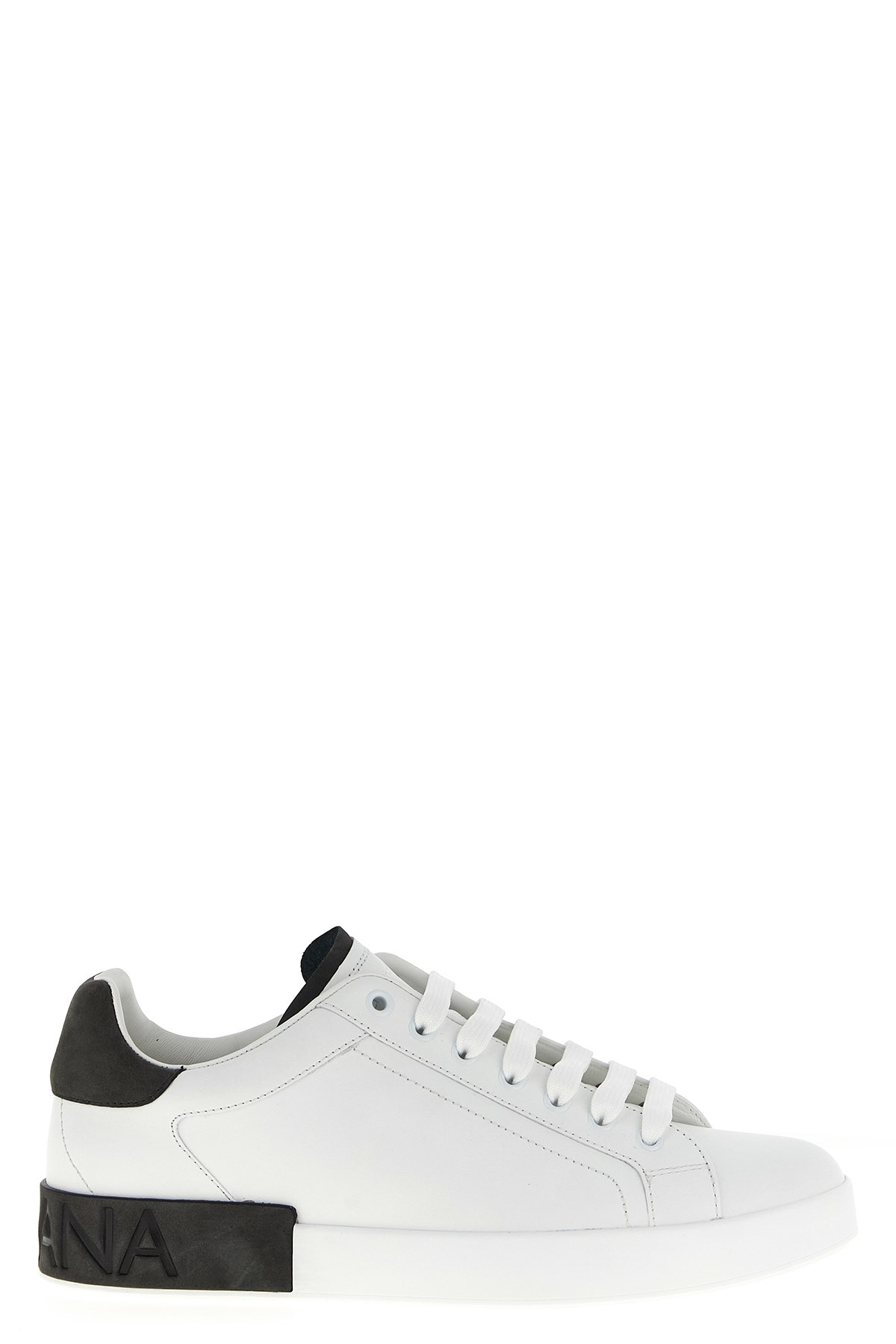 Dolce & Gabbana White Leather Portofino Sneakers In White