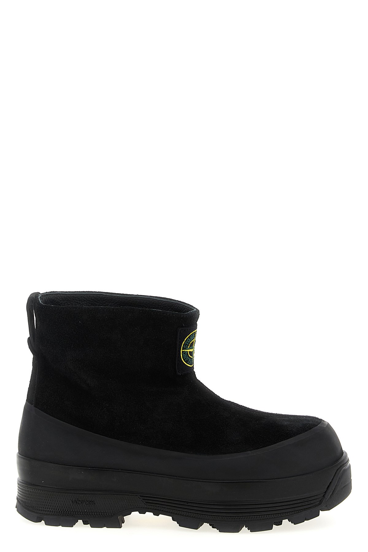 Stone Island Ankle Boot With Vibram Sole For Shock Absorption In Black