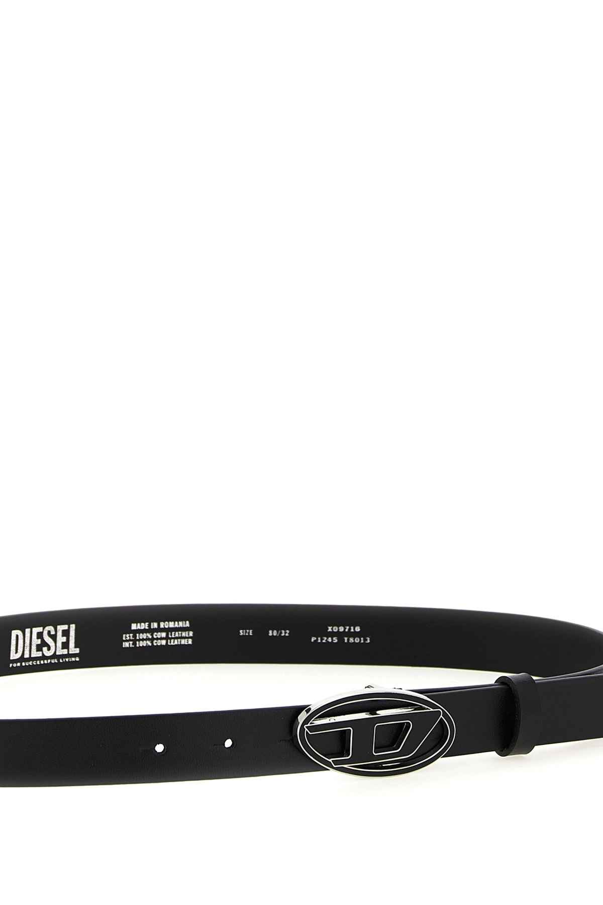 ベルト DIESEL SS25 CINTURA \"B-1DR\" (X09716 P1245T8013) Women's 2.4cm leather belt with enamelled buckle | Black