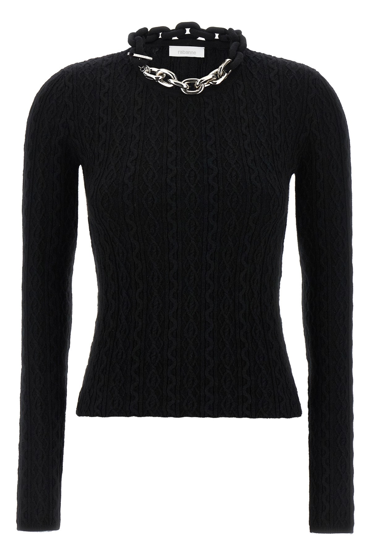 Rabanne Necklace Sweater In Black