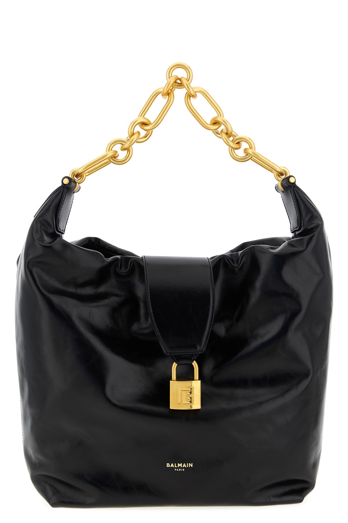 Balmain Sync Hobo Shoulder Bag In Black