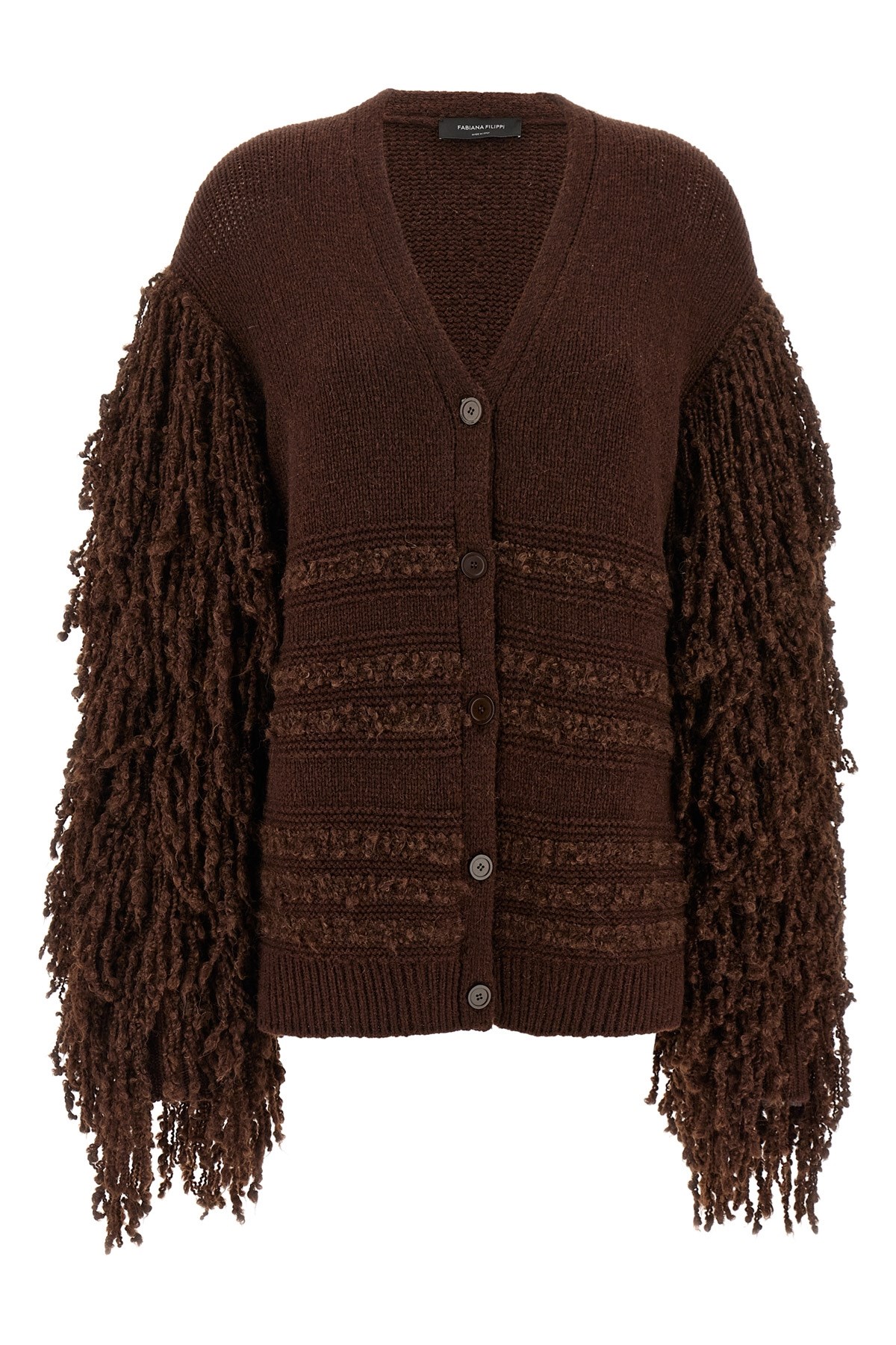 FABIANA FILIPPI Bouclé Fringed Cardigan