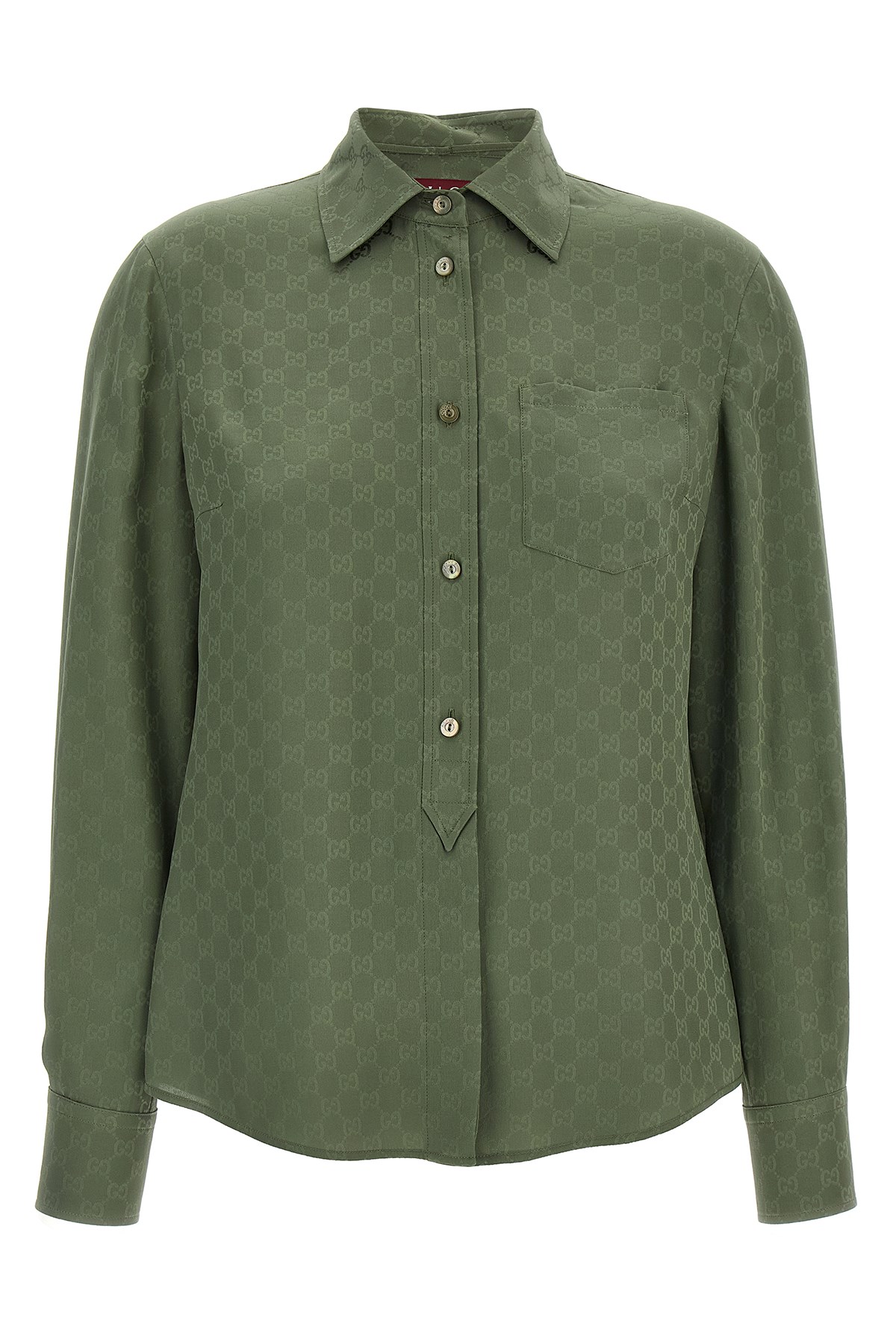 Gucci Gg Silk Shirt In Green